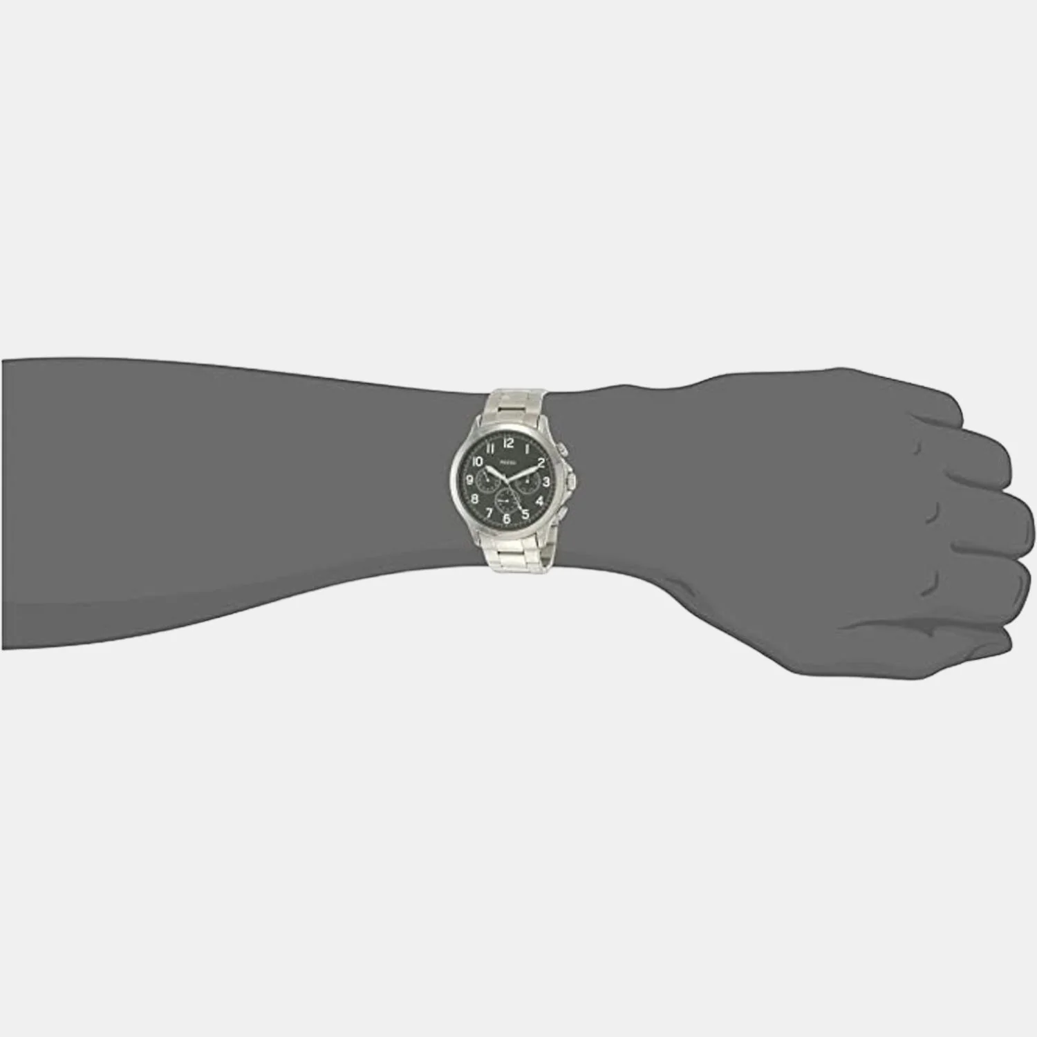 Yorke Men Quartz Black Dial Chronograph Stainless Steel Watch BQ2541 - Image 3