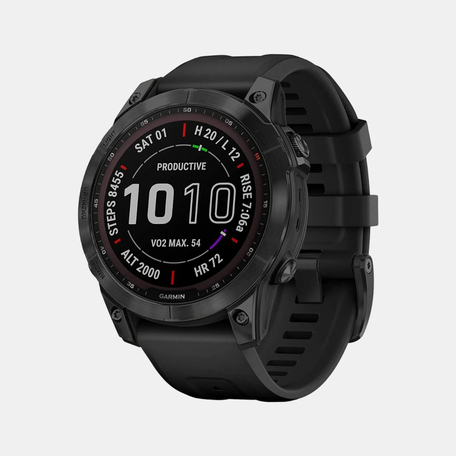 Men Processor Black Dial Digital Silicone Watch FENIX 7X SAPPHIRE SOLAR 010-02541-34