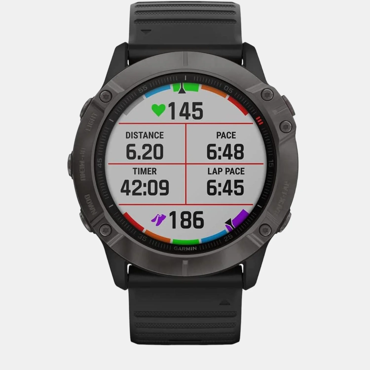 Men Processor Grey Dial Digital Leather Watch FENIX 6X CARBON GRAY BLACK - Image 6