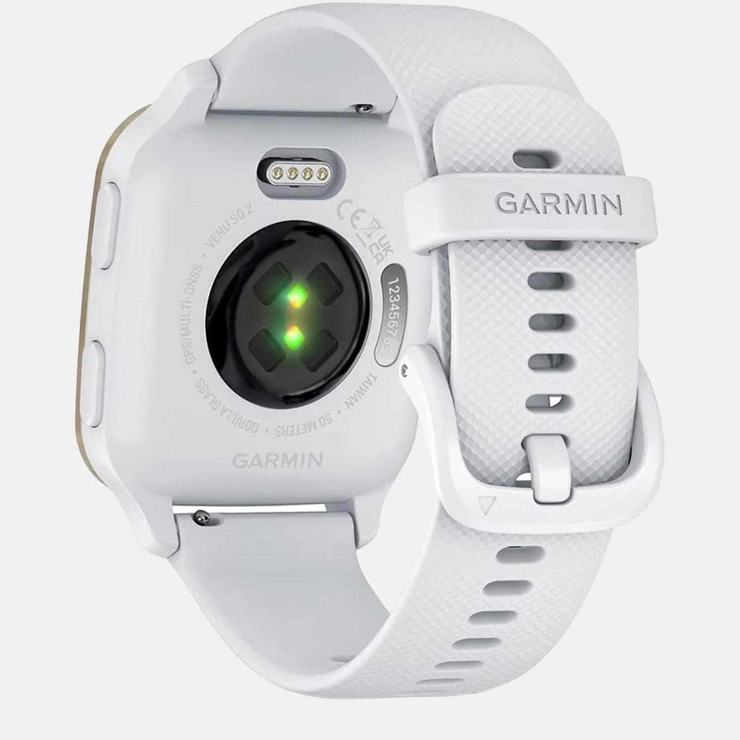 Unisex Processor Black Dial Amoled Silicone Watch VENU SQ 2 WHITE CREAM GOLD 010-02701-81 - Image 5