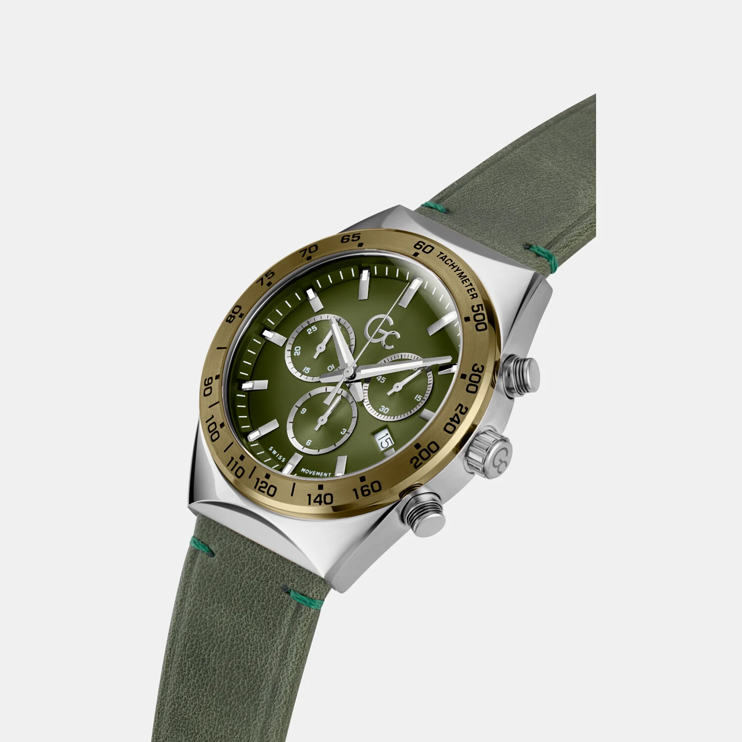 Clubhouse Chrono Men Quartz Green Dial Chronograph Leather Watch Z17004G9MF - Image 5
