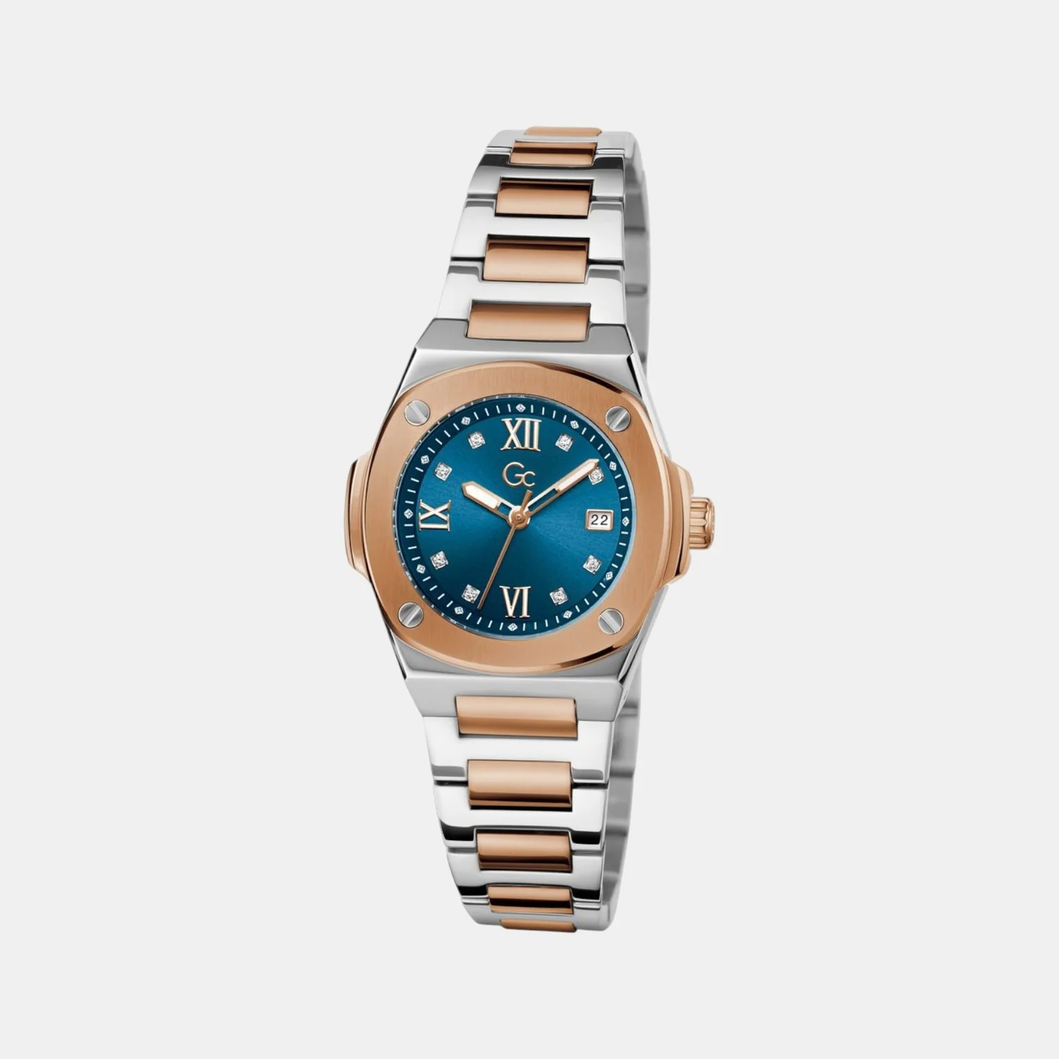 Gc Coussin Shape Mini Women Quartz Blue Dial Analog Stainless Steel Watch Z12011L7 - Image 4