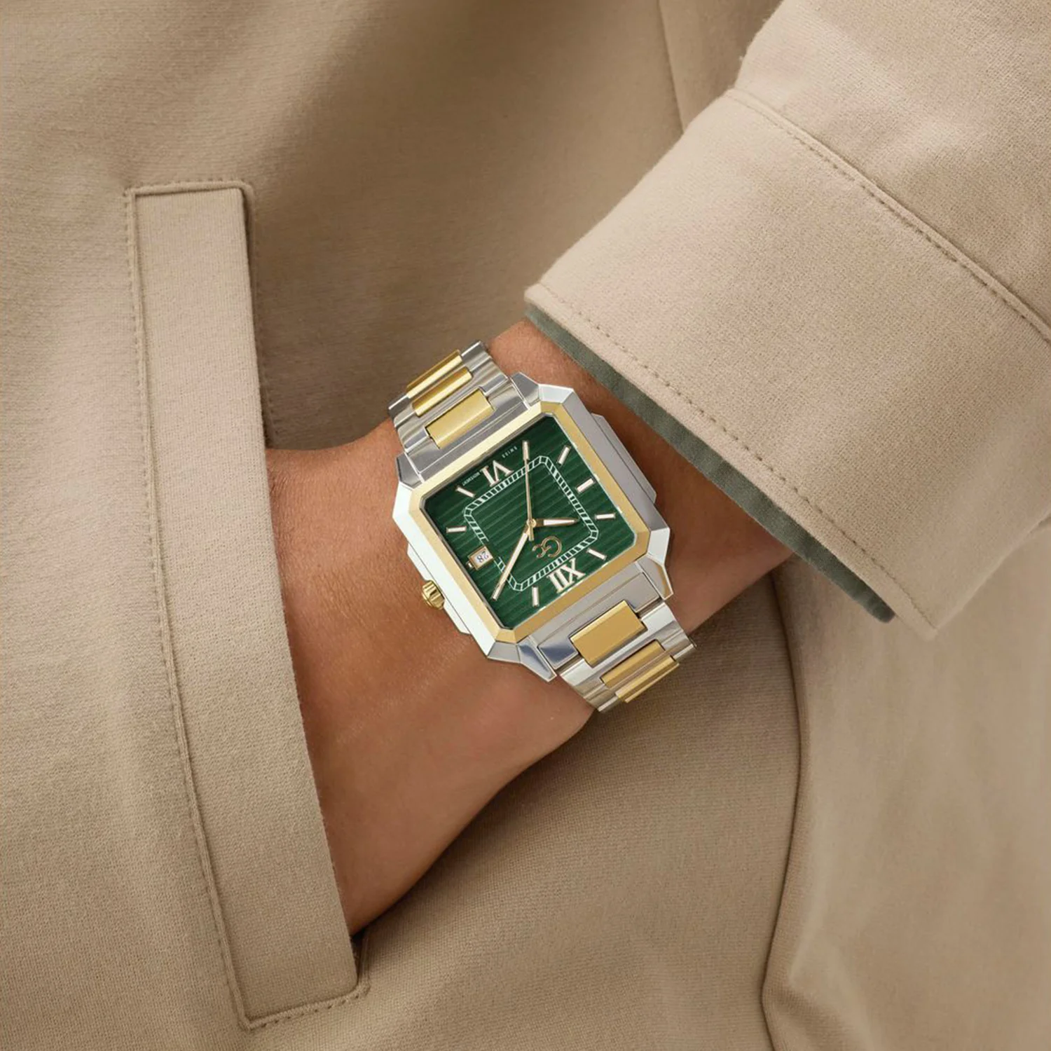 Dress Men Quartz Green Dial Analog Stainless Steel Watch Z74004G9 - Image 5