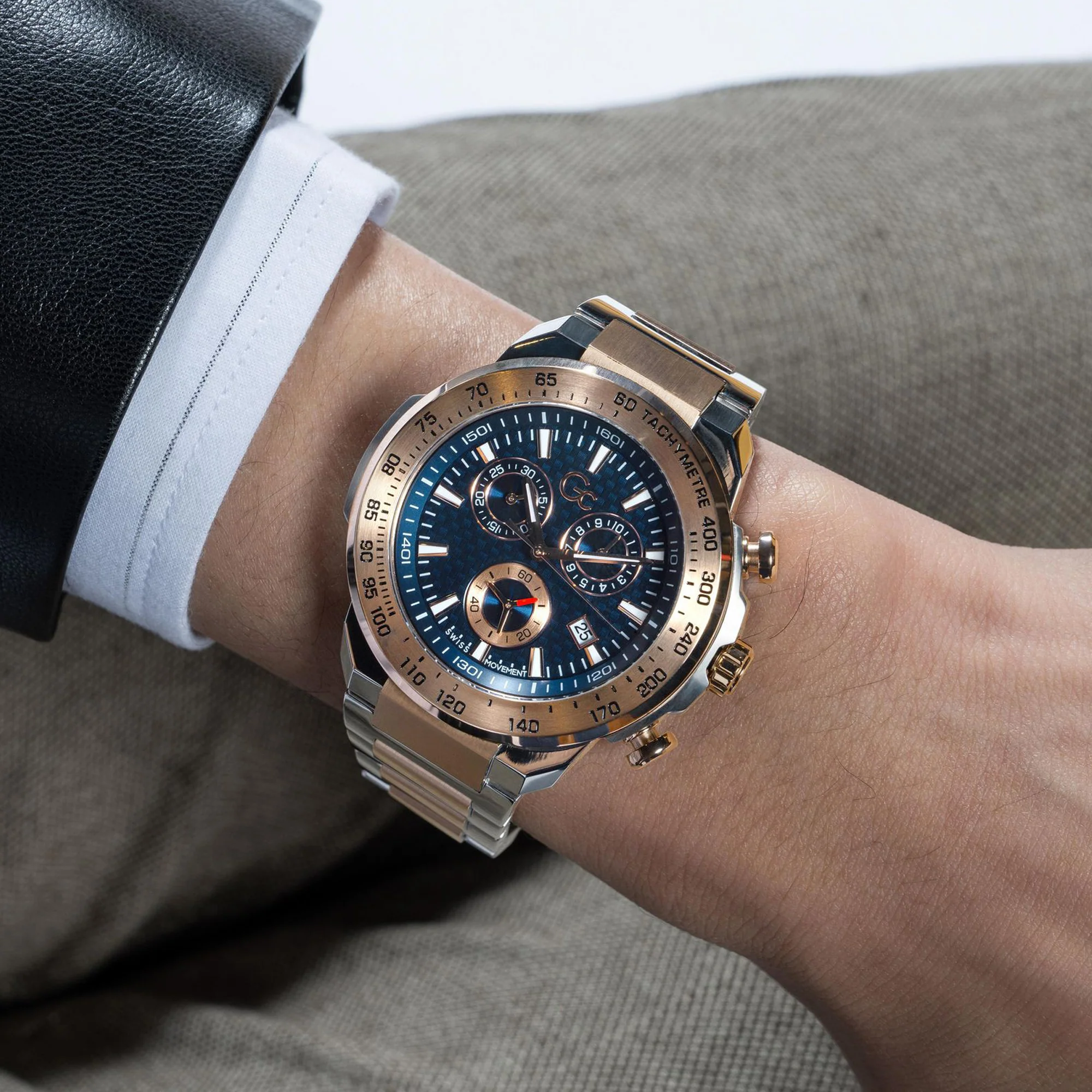 First Class Chrono Men Quartz Blue Dial Chronograph Stainless Steel Watch Z35001G7MF - Image 8