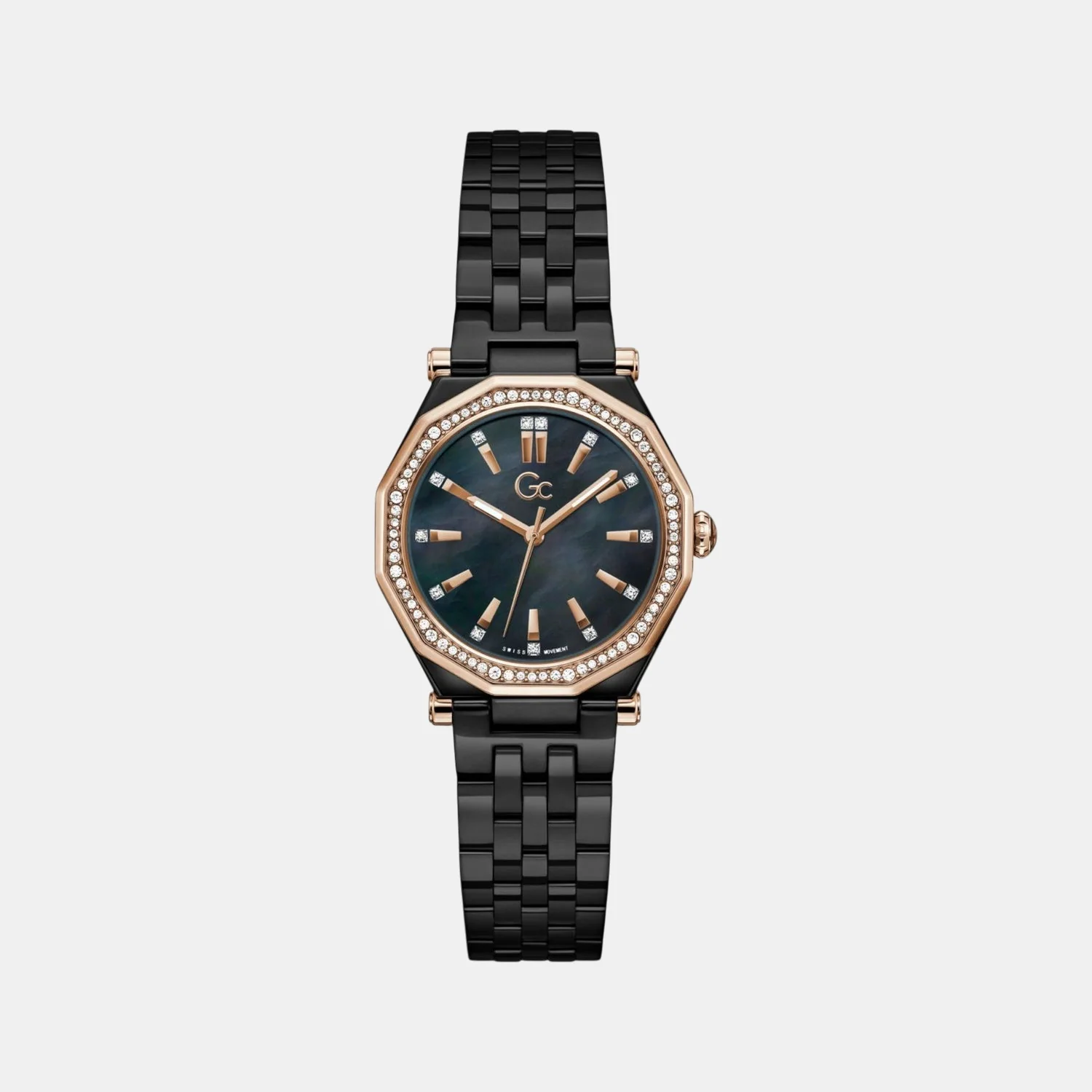 Gc Gleam Women Quartz Black Dial Multi-Function Ceramic Watch Z59002L2