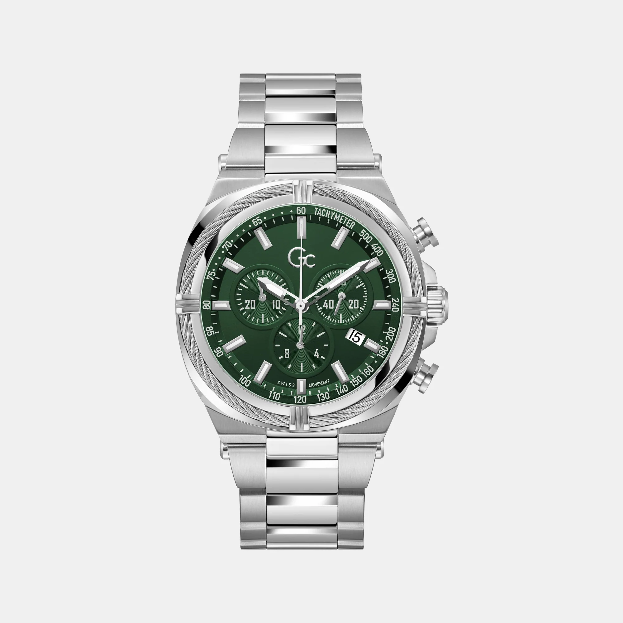IronClass Chrono Men Quartz Green Dial Chronograph Stainless Steel Watch Z32002G9MF - Image 2