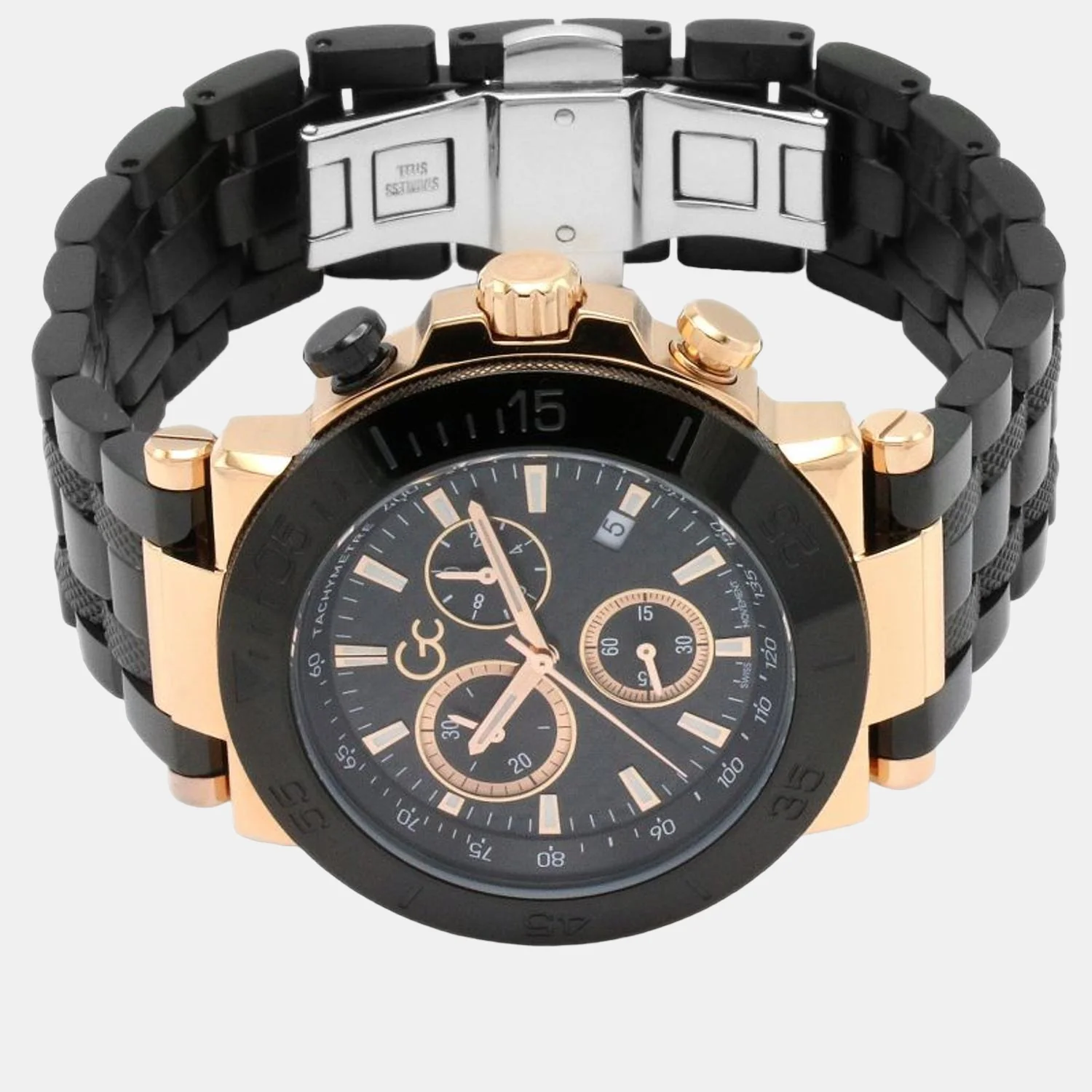 One Quartz Chrono Men Quartz Black Dial Chronograph Stainless Steel Watch Y70002G2MF - Image 6