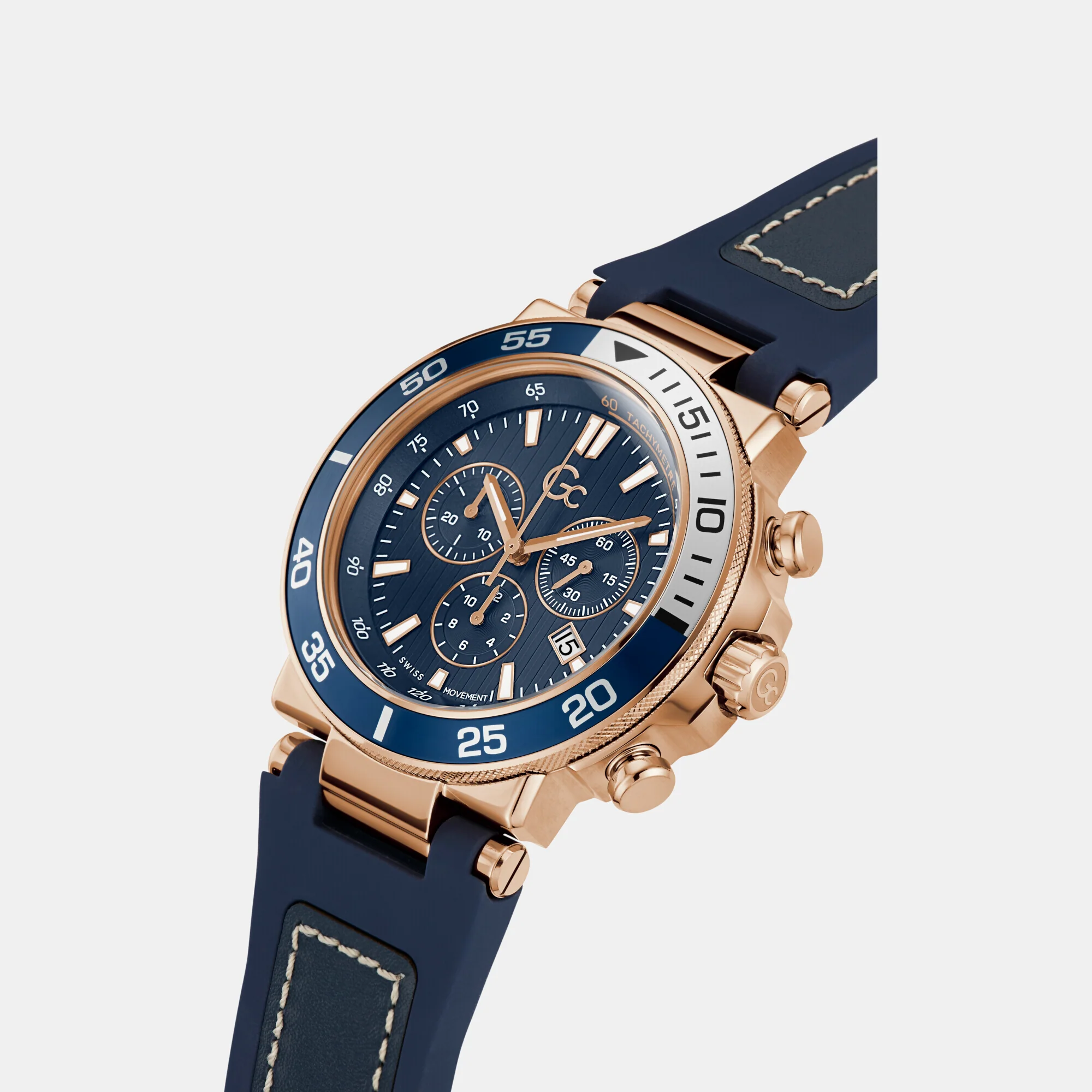 One Sport Chrono Men Quartz Blue Dial Chronograph Silicone Watch Z14008G7MF - Image 5