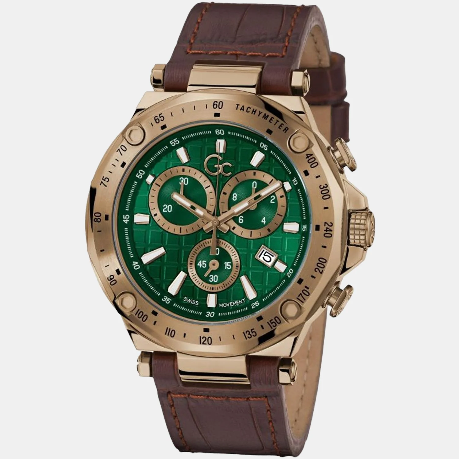 Spirit Sport Chrono Men Quartz Green Dial Chronograph Leather Watch Y81009G9MF - Image 5