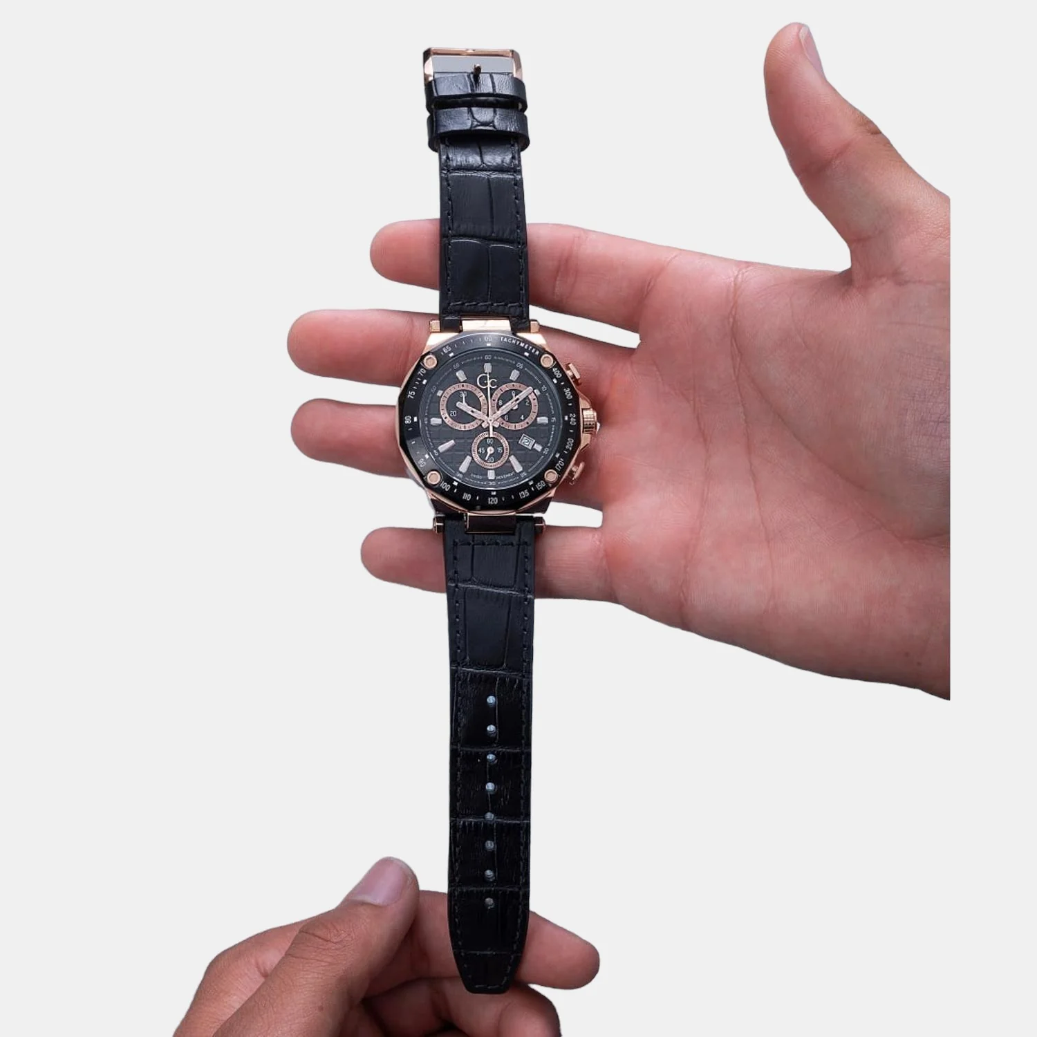 SPIRIT SPORT Men Quartz Black Dial Chronograph Leather Watch Y81004G2MF - Image 6