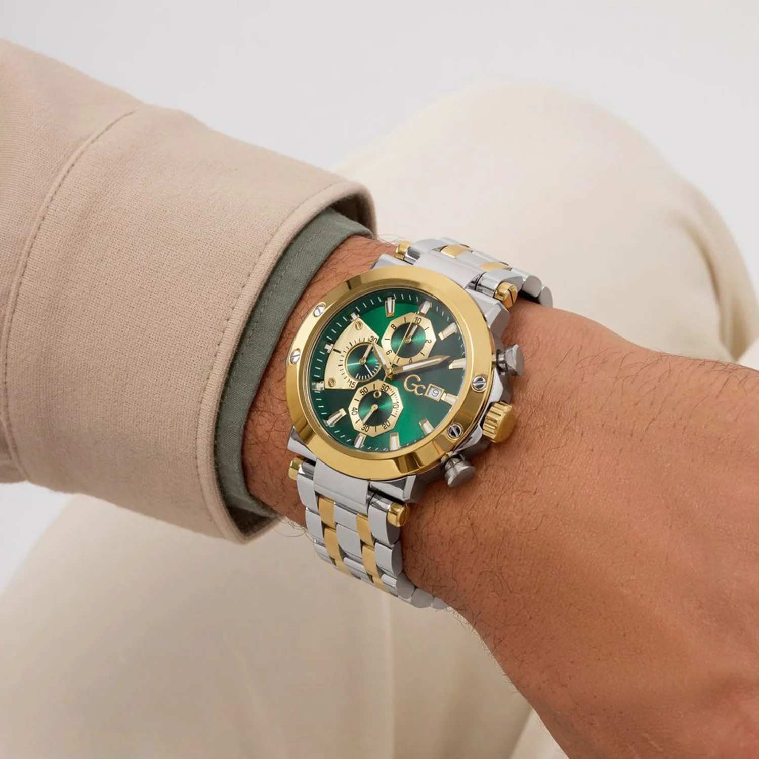 Sportchic Men Quartz Green Dial Chronograph Stainless Steel Watch Z75003G9 - Image 7