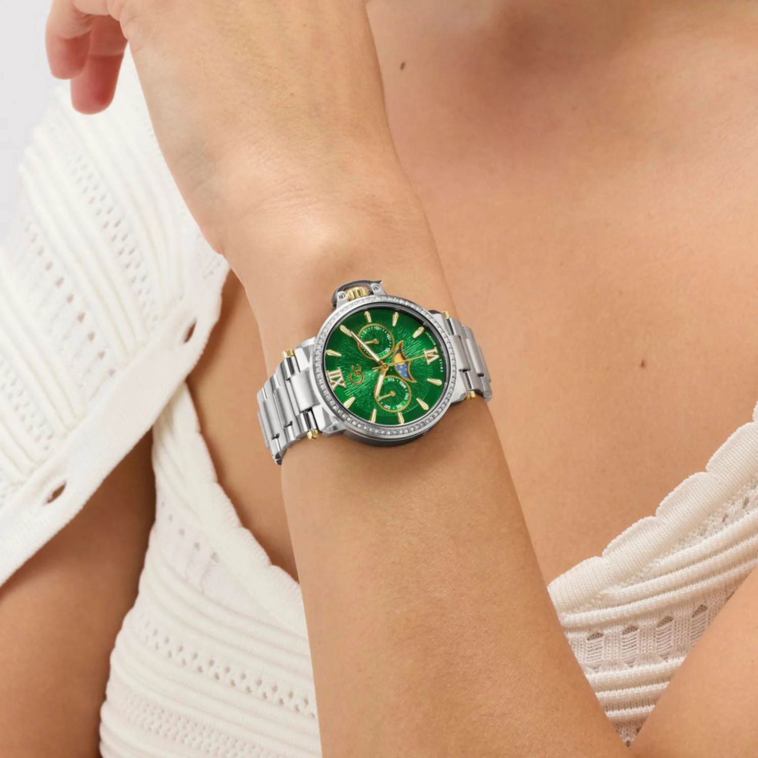 Sportchic Women Quartz Green Dial Analog Stainless Steel Watch Z69001L7 - Image 5