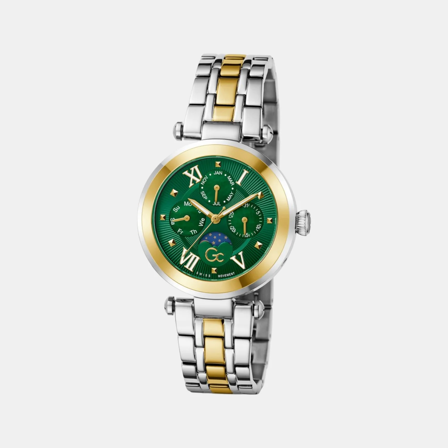 Sportchic Women Quartz Green Dial Multi-Function Stainless Steel Watch Z62002L9 - Image 2
