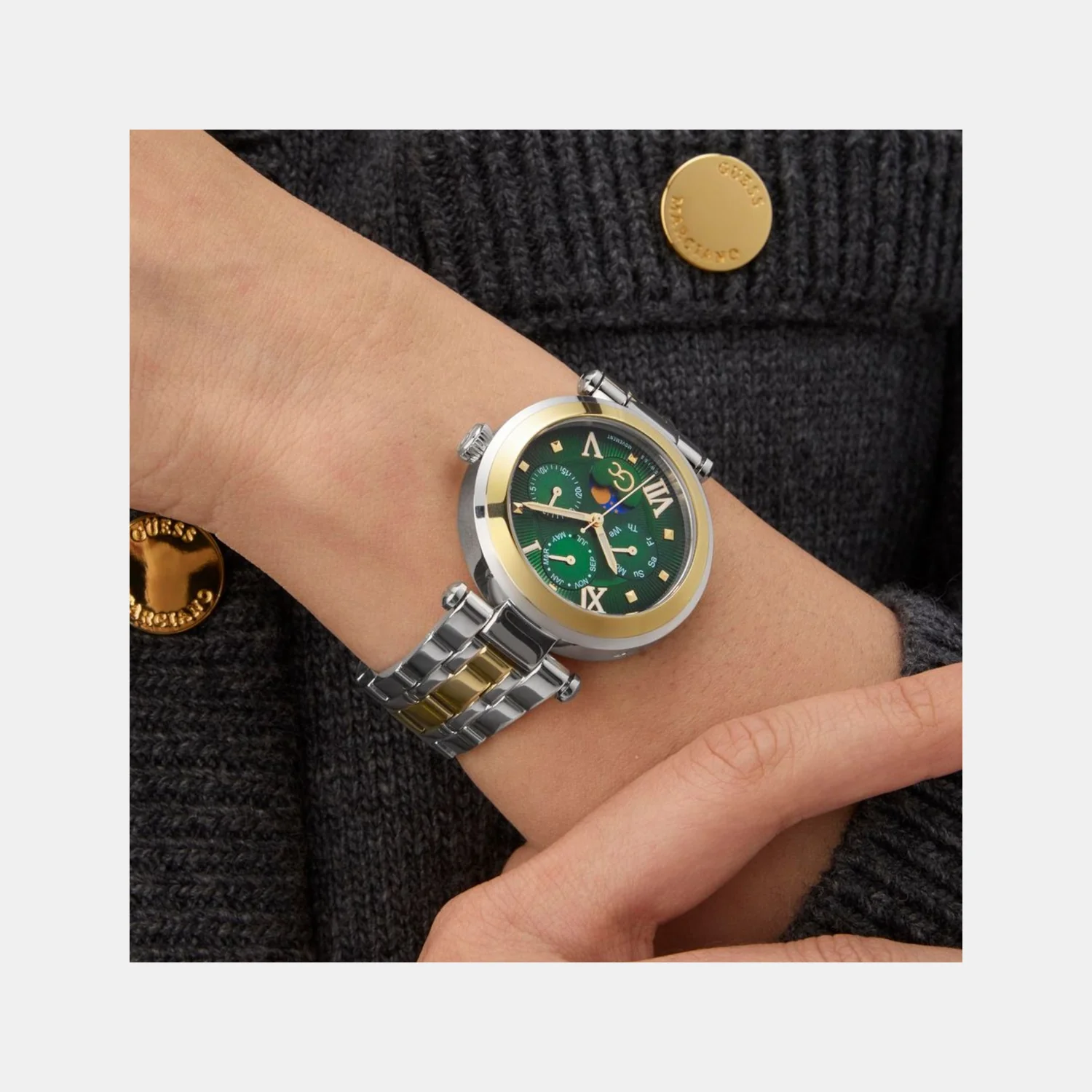 Sportchic Women Quartz Green Dial Multi-Function Stainless Steel Watch Z62002L9 - Image 8