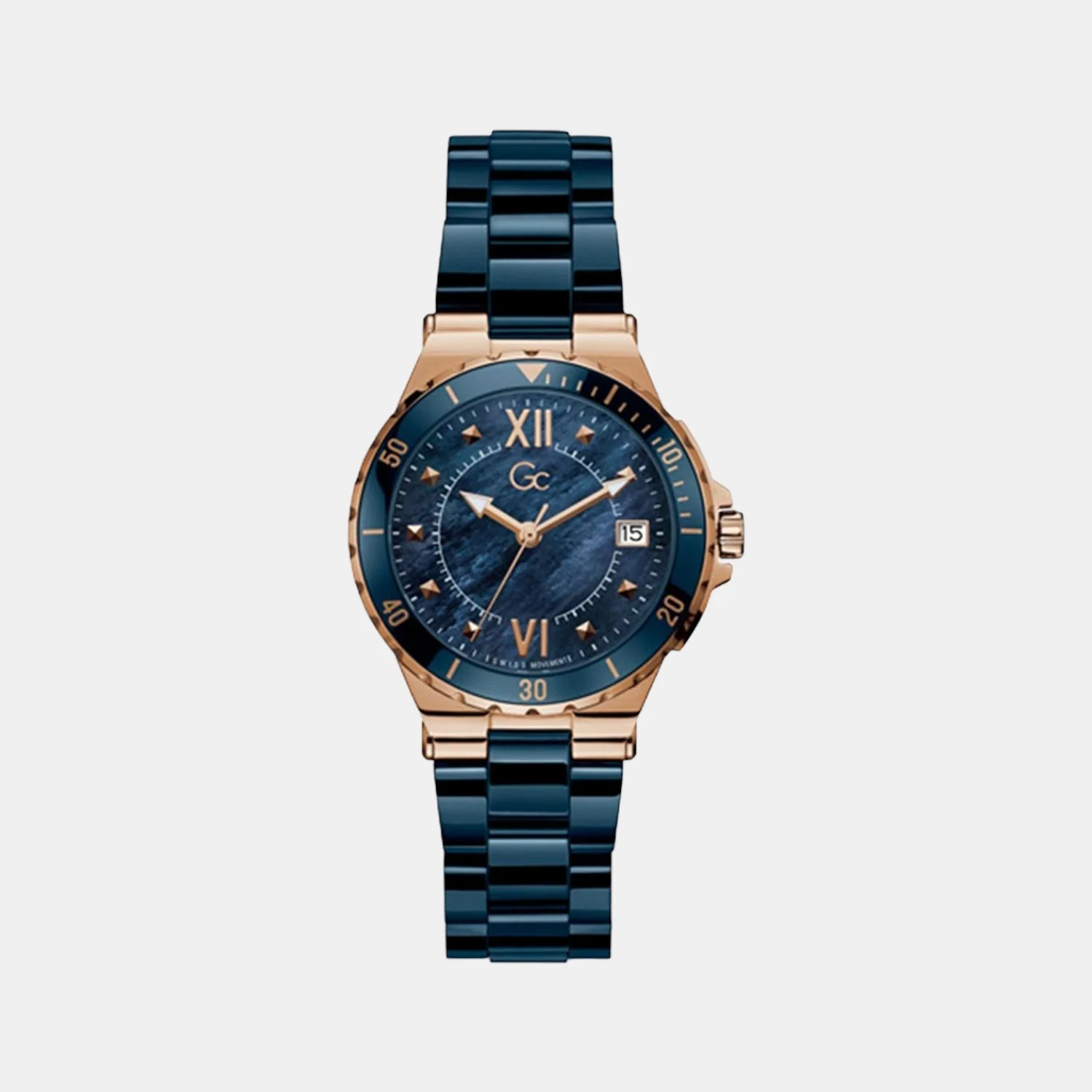 Women Quartz Two Tone Dial Analog Ceramic Watch Y42003L7MF