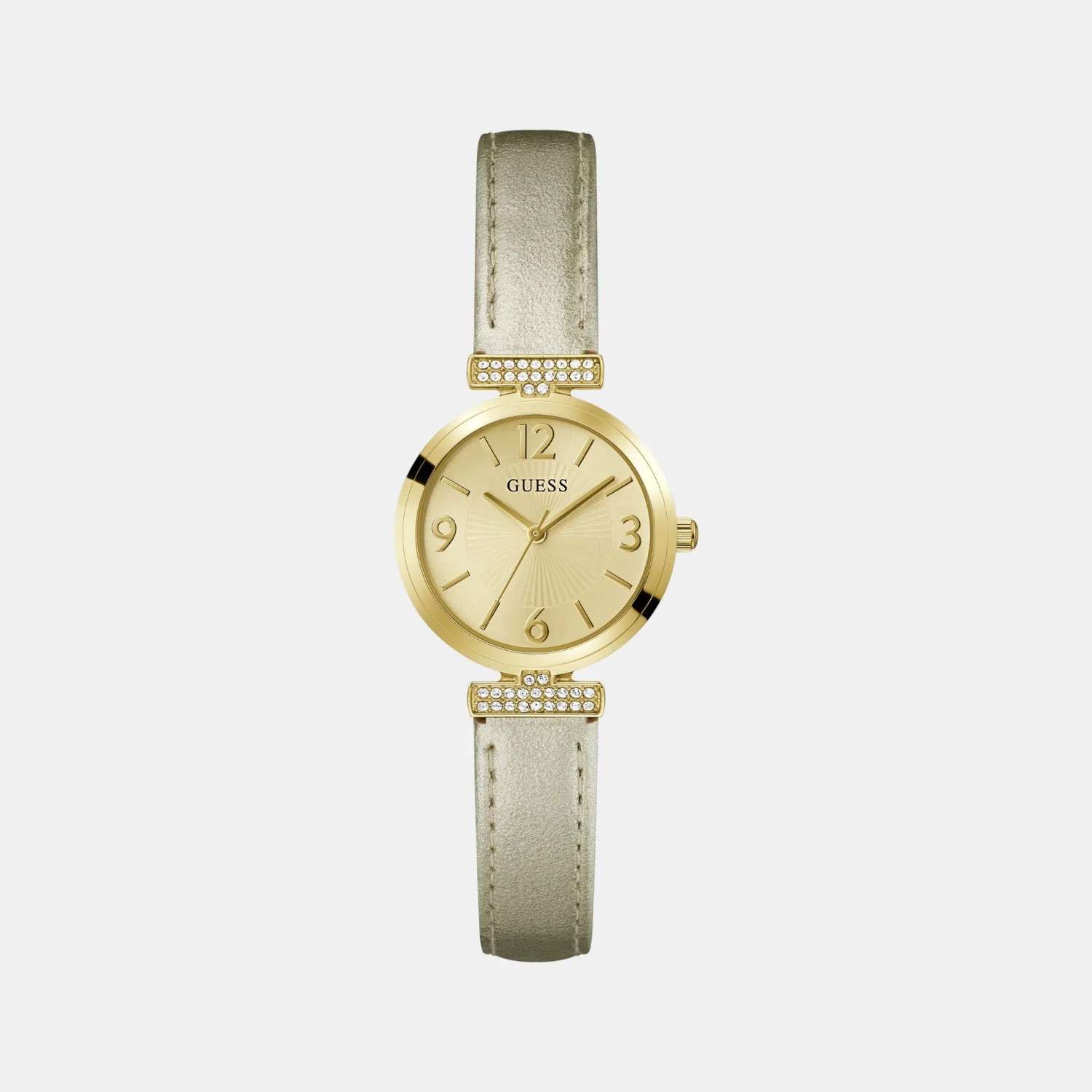 Array Women Quartz Champagne Dial Analog Leather Watch GW0614L2