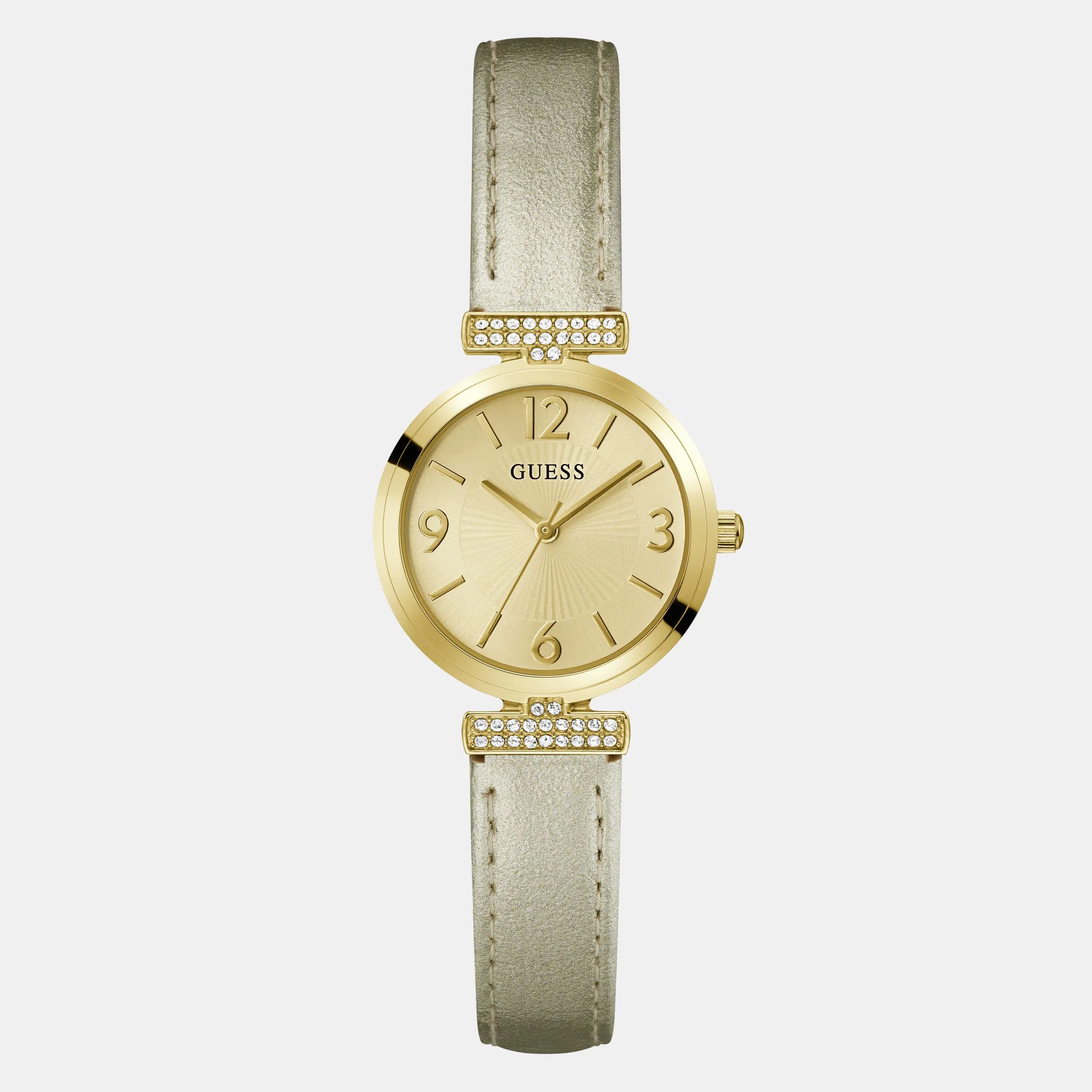 Array Women Quartz Champagne Dial Analog Leather Watch GW0614L2 - Image 2