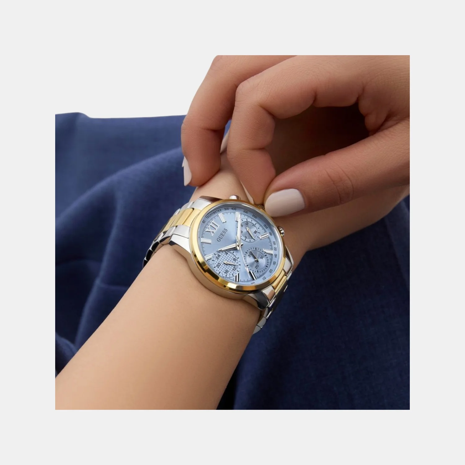 Bailey Women Quartz Ice Blue Dial Multi-Function Stainless Steel Watch GW0933L3 - Image 6