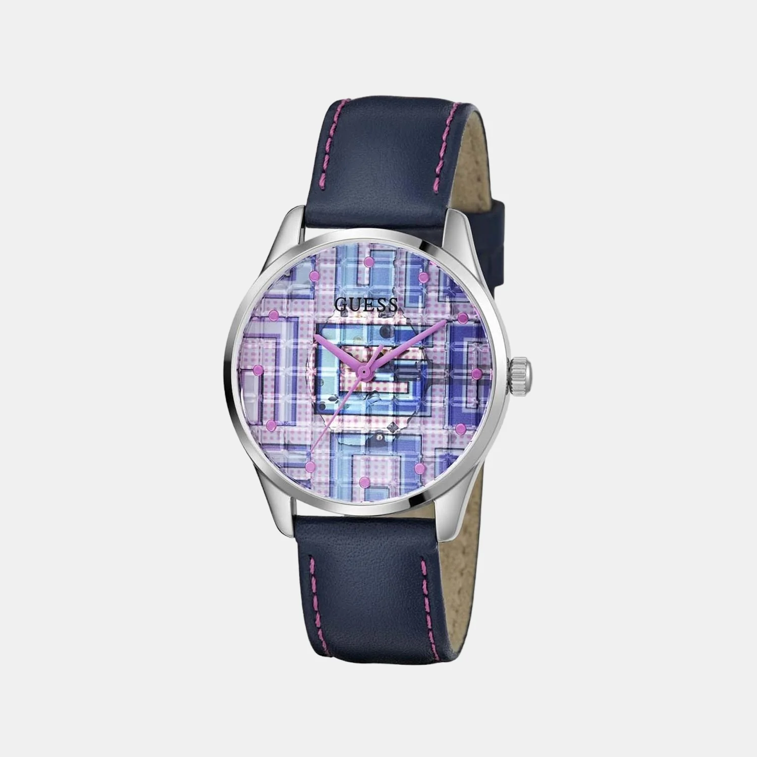 Clearly G Block Women Quartz Two Tone Dial Analog Leather Watch GW0480L1 - Image 3