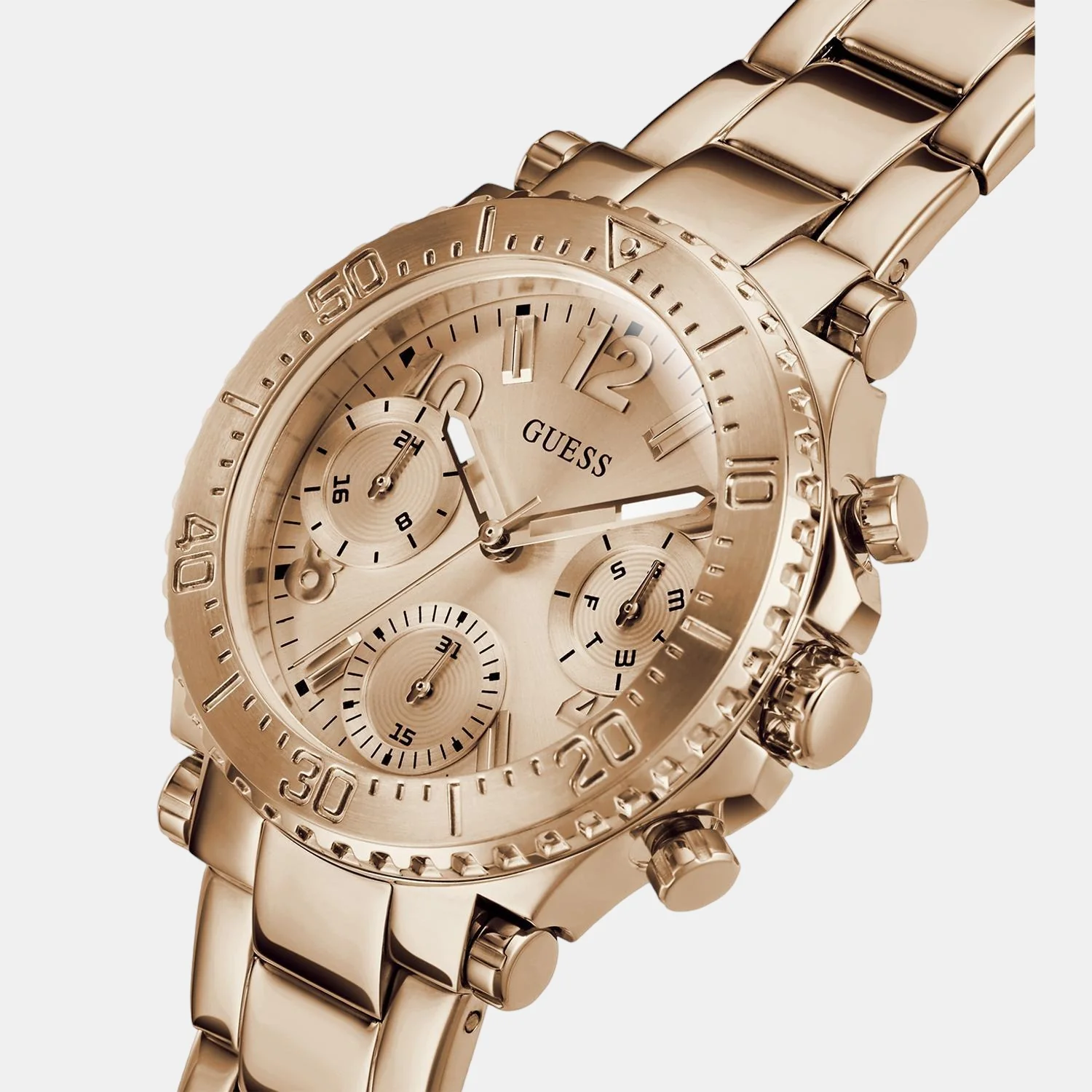Cosmic Women Quartz Rose Gold Dial Chronograph Stainless Steel Watch GW0465L2 - Image 4