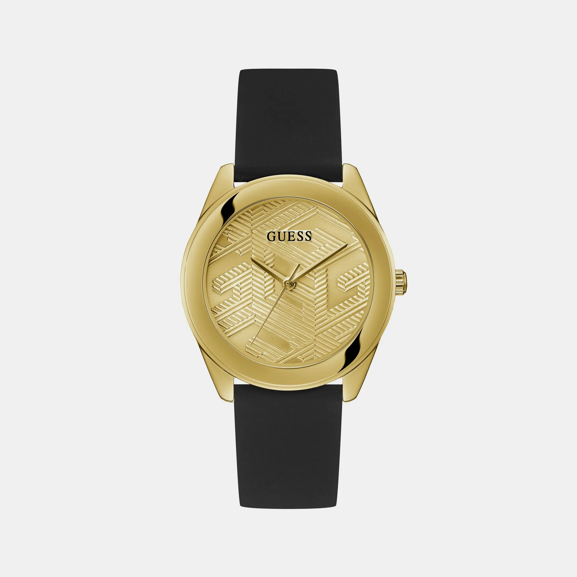Cubed Women Quartz Champagne Dial Analog Silicone Watch GW0665L1 - Image 2