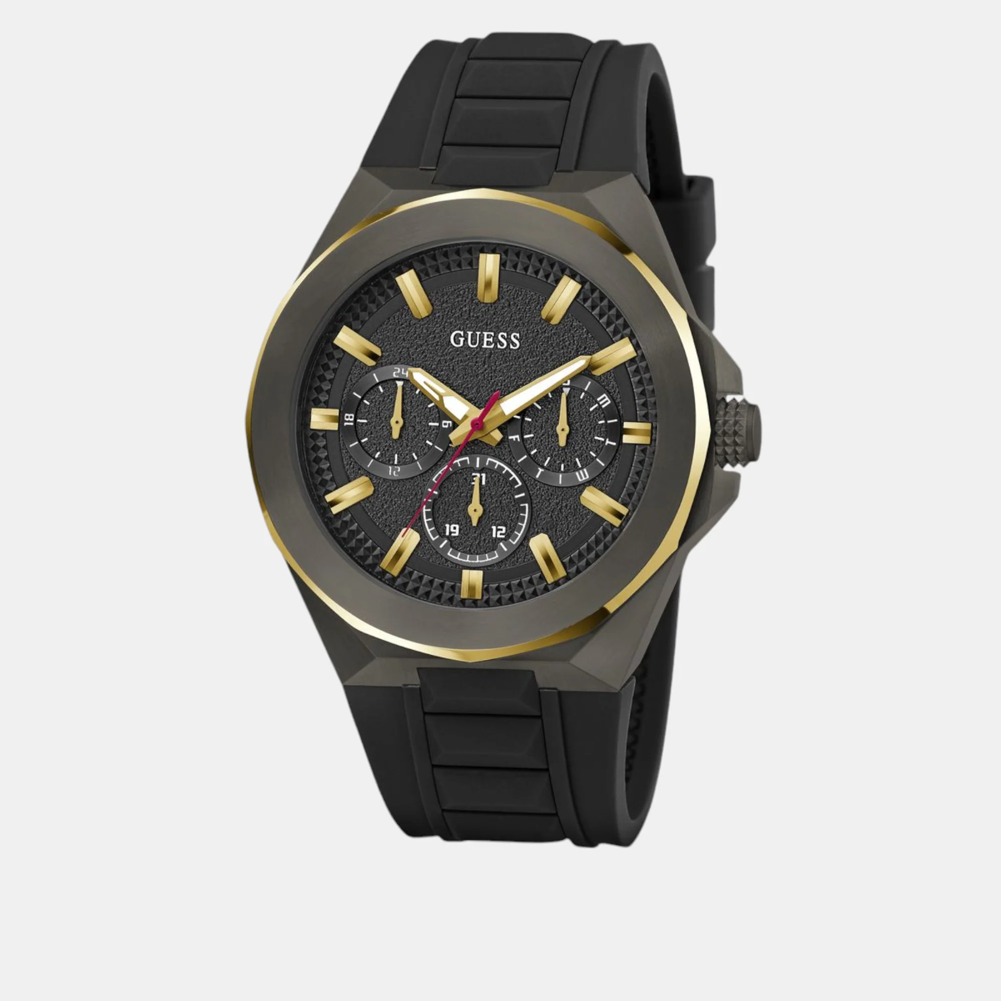 Dashboard Men Quartz Black Dial Multi-Function Silicone Watch GW0799G1 - Image 3