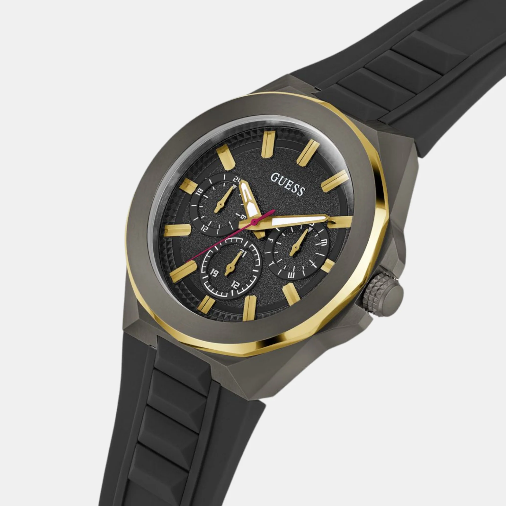Dashboard Men Quartz Black Dial Multi-Function Silicone Watch GW0799G1 - Image 4