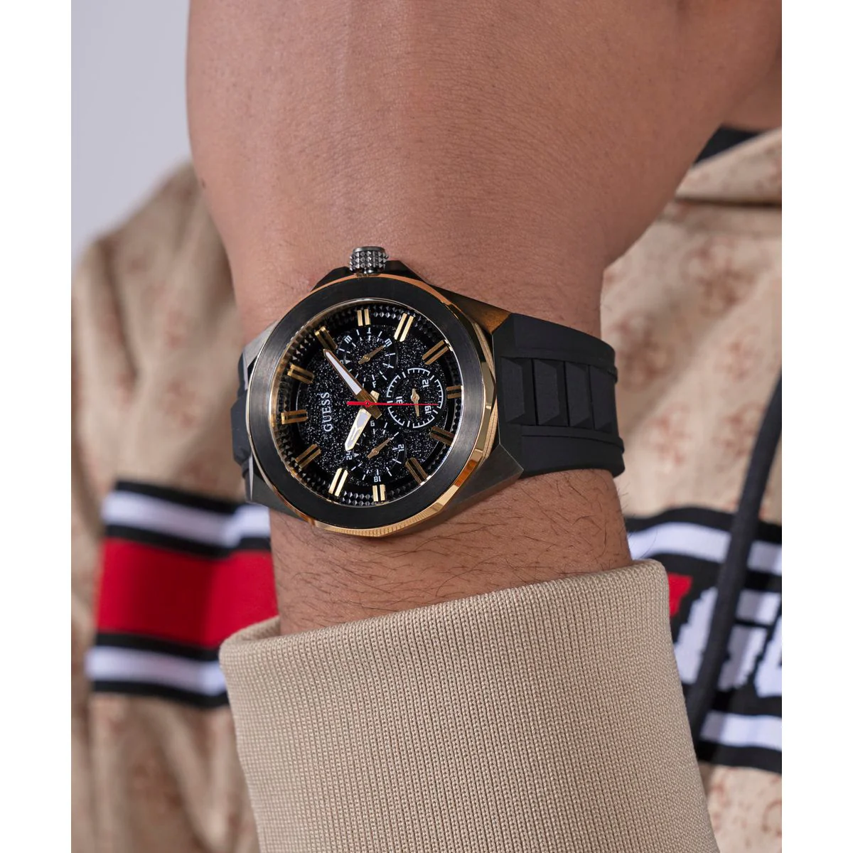 Dashboard Men Quartz Black Dial Multi-Function Silicone Watch GW0799G1 - Image 7