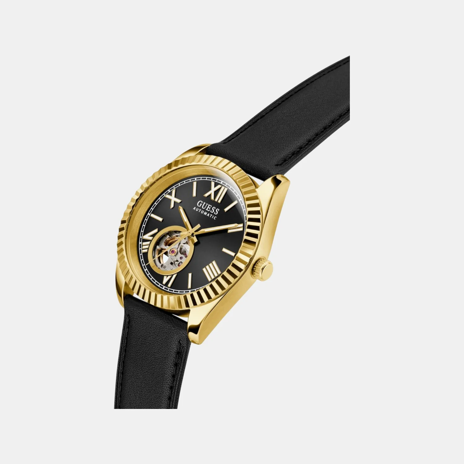 Dress Men Automatic Black Dial Analog Leather Watch GW0985G2 - Image 3