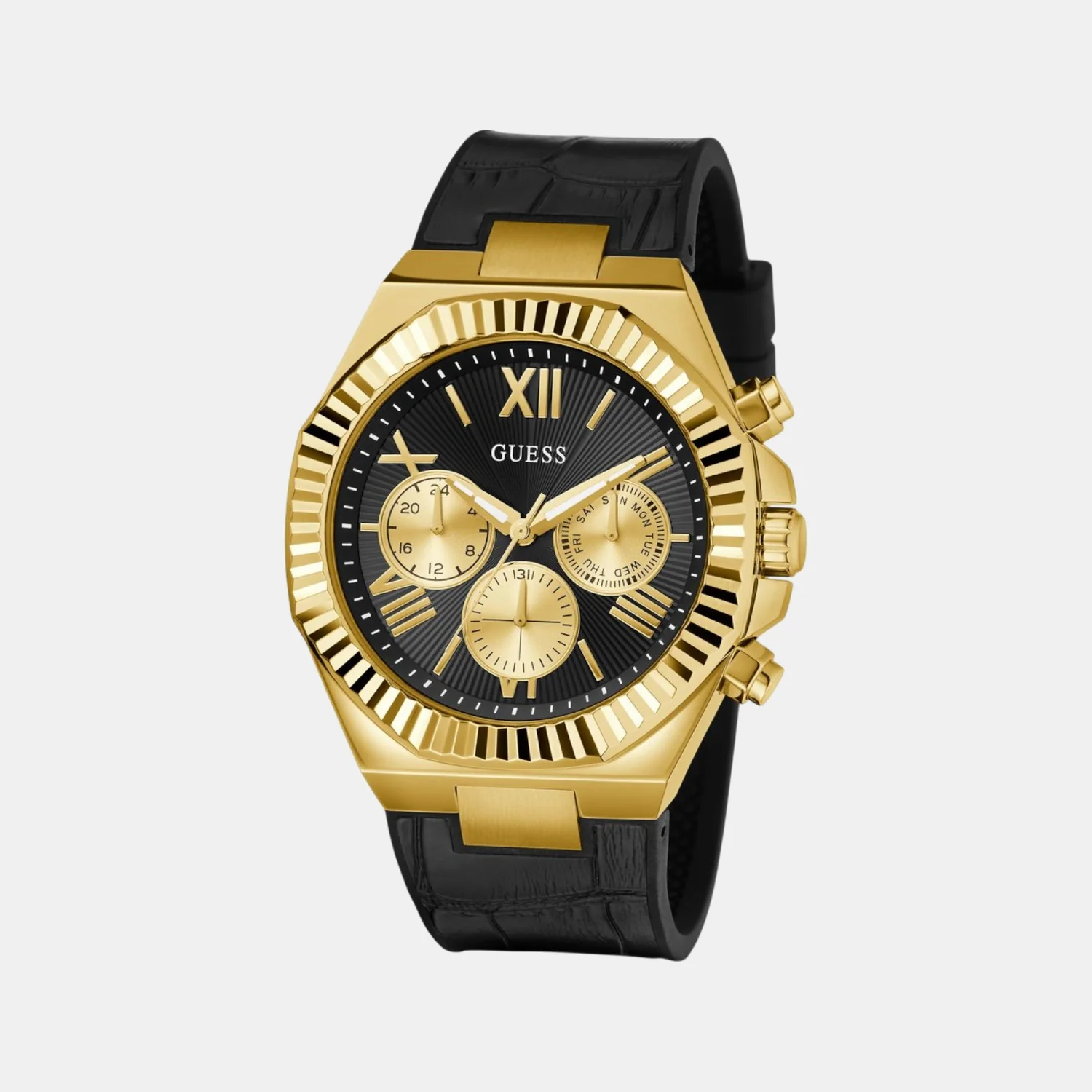 Dress Men Quartz Black Dial Multi-Function Silicone Watch GW0791G3 - Image 2