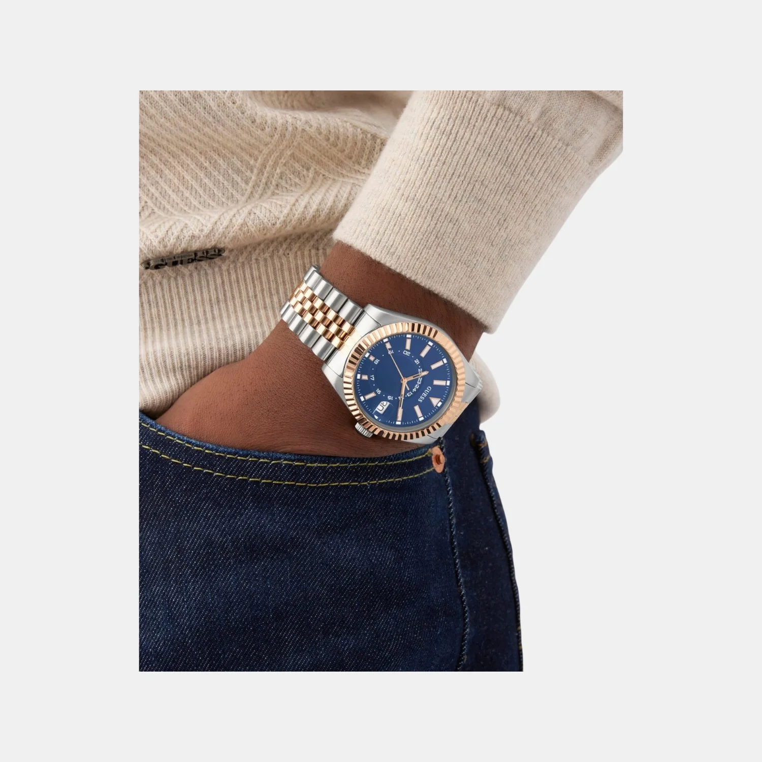 Dress Men Quartz Blue Dial Analog Recycled Steel Watch GW0977G5 - Image 8