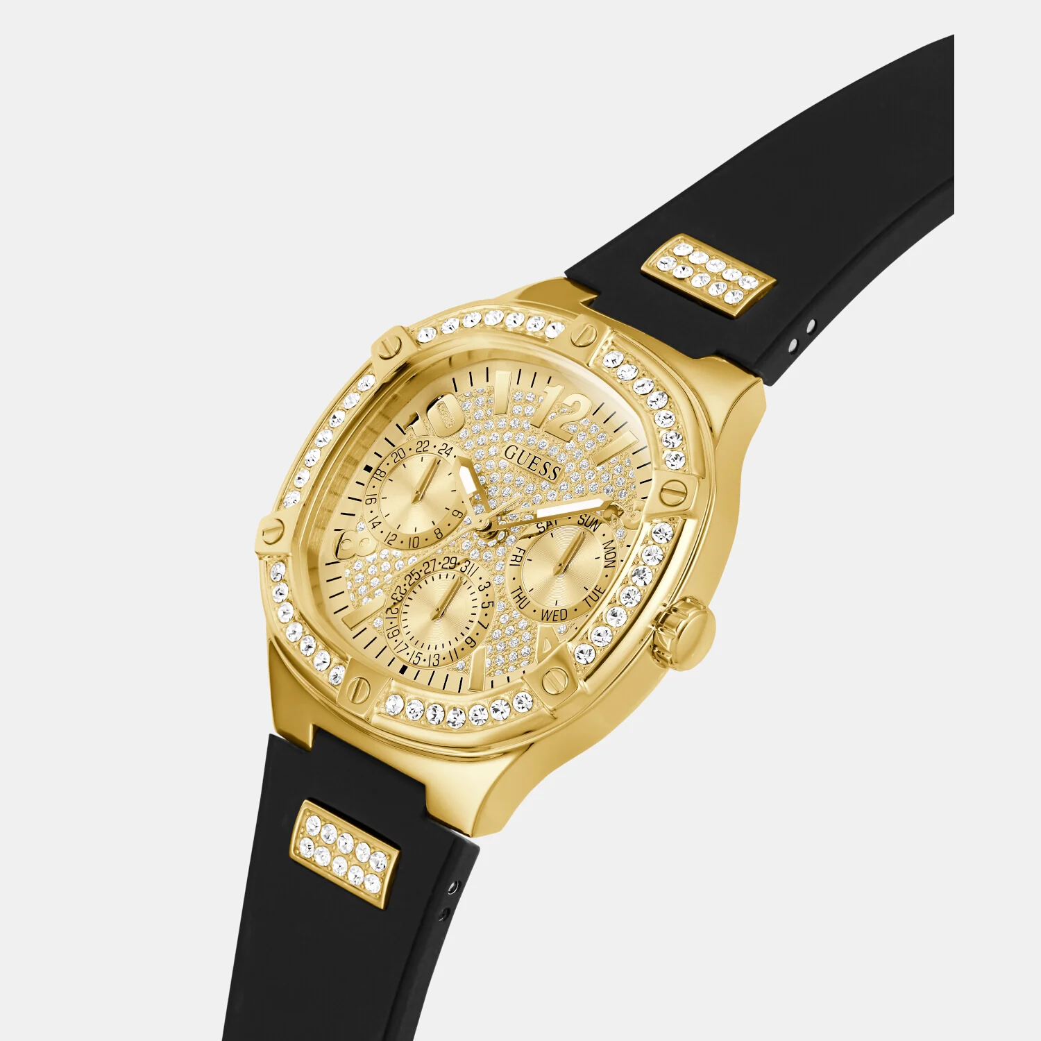 Duchess Women Quartz Champagne Dial Chronograph Silicone Watch GW0619L2 - Image 4