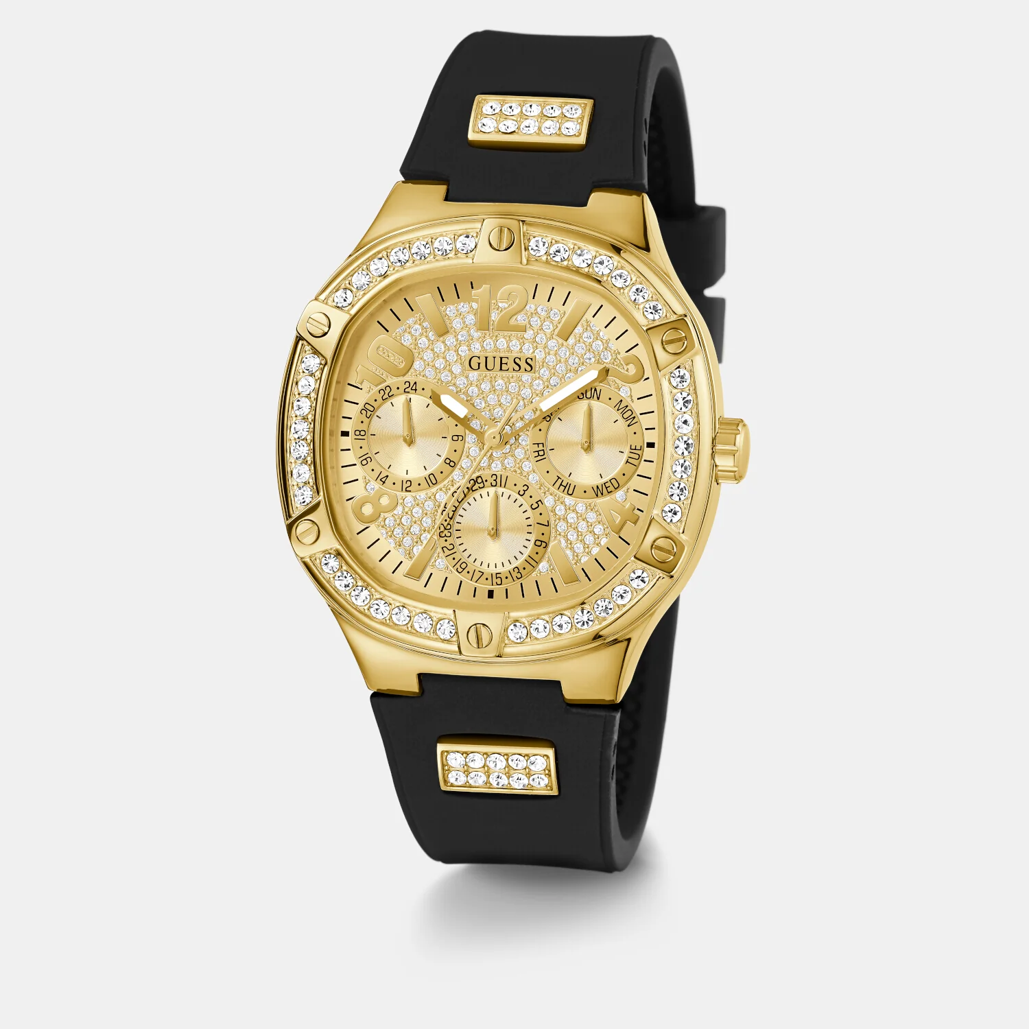Duchess Women Quartz Champagne Dial Chronograph Silicone Watch GW0619L2 - Image 5