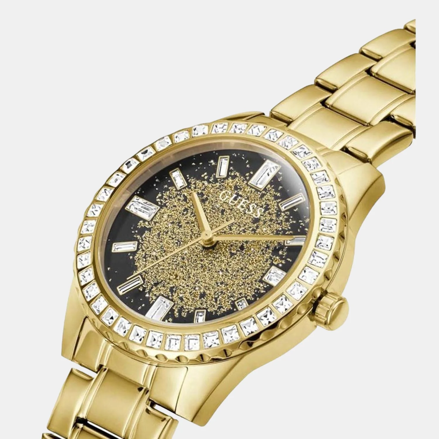 Glitter Burst Women Quartz Black Dial Analog Stainless Steel Watch GW0405L2 - Image 4