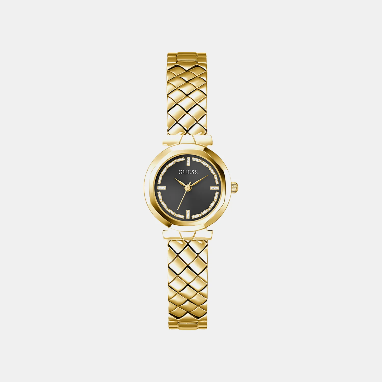 Guess Bejeweled Women Quartz Black Dial Analog Stainless Steel Watch GW0839L2