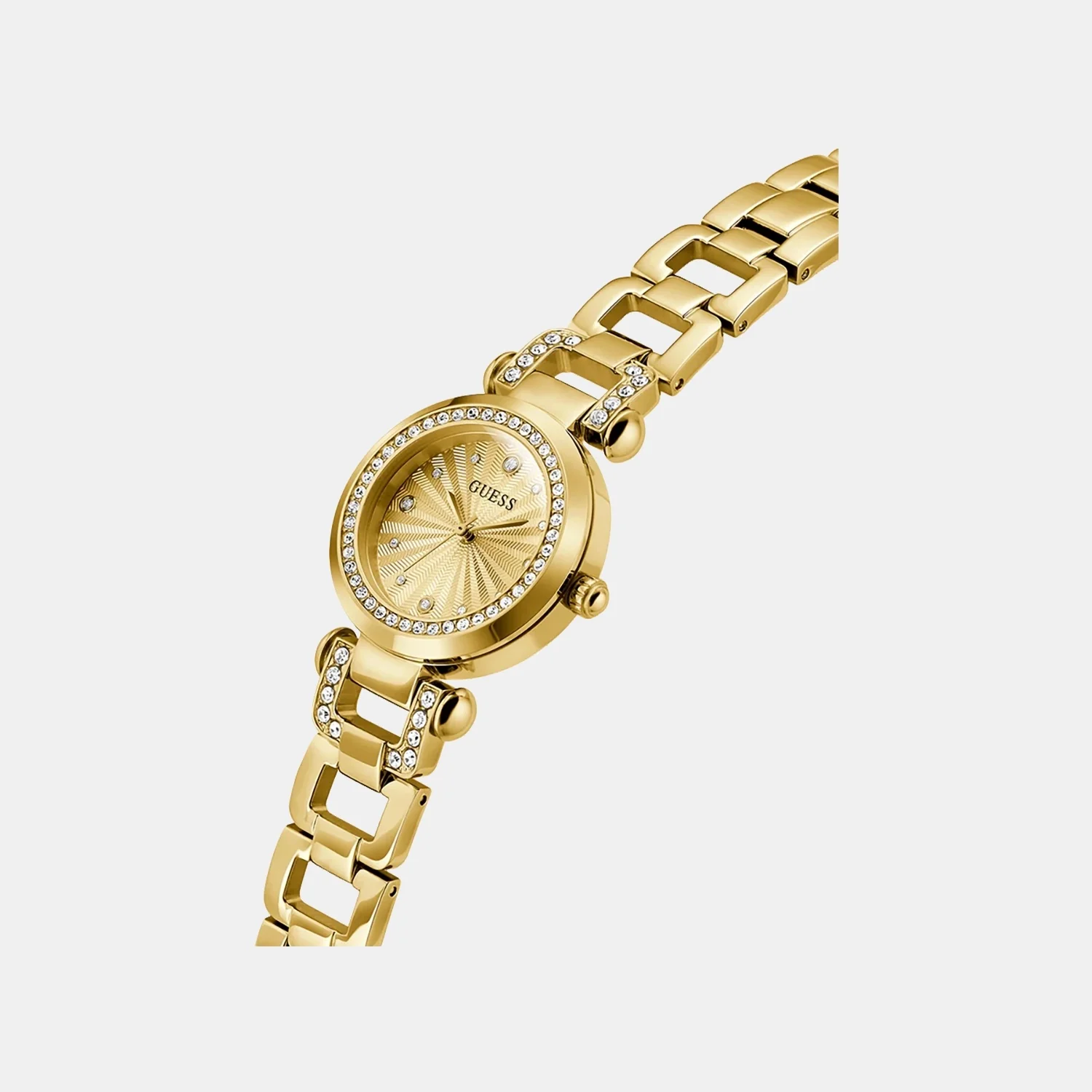 Guess Bejeweled Women Quartz Champagne Dial Analog Stainless Steel Watch GW0869L4 - Image 2