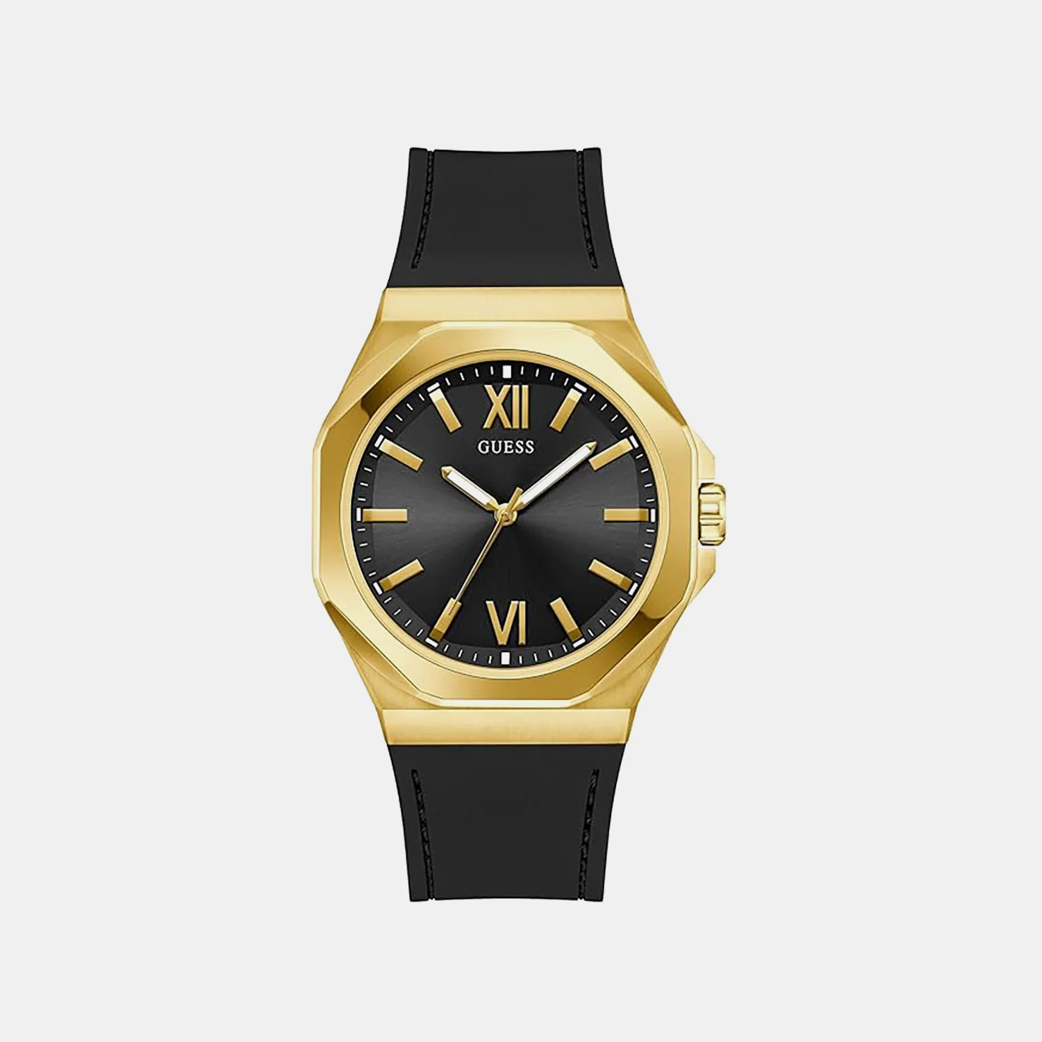 Guess Dress Men Quartz Black Dial Analog Silicone Watch GW0850G2