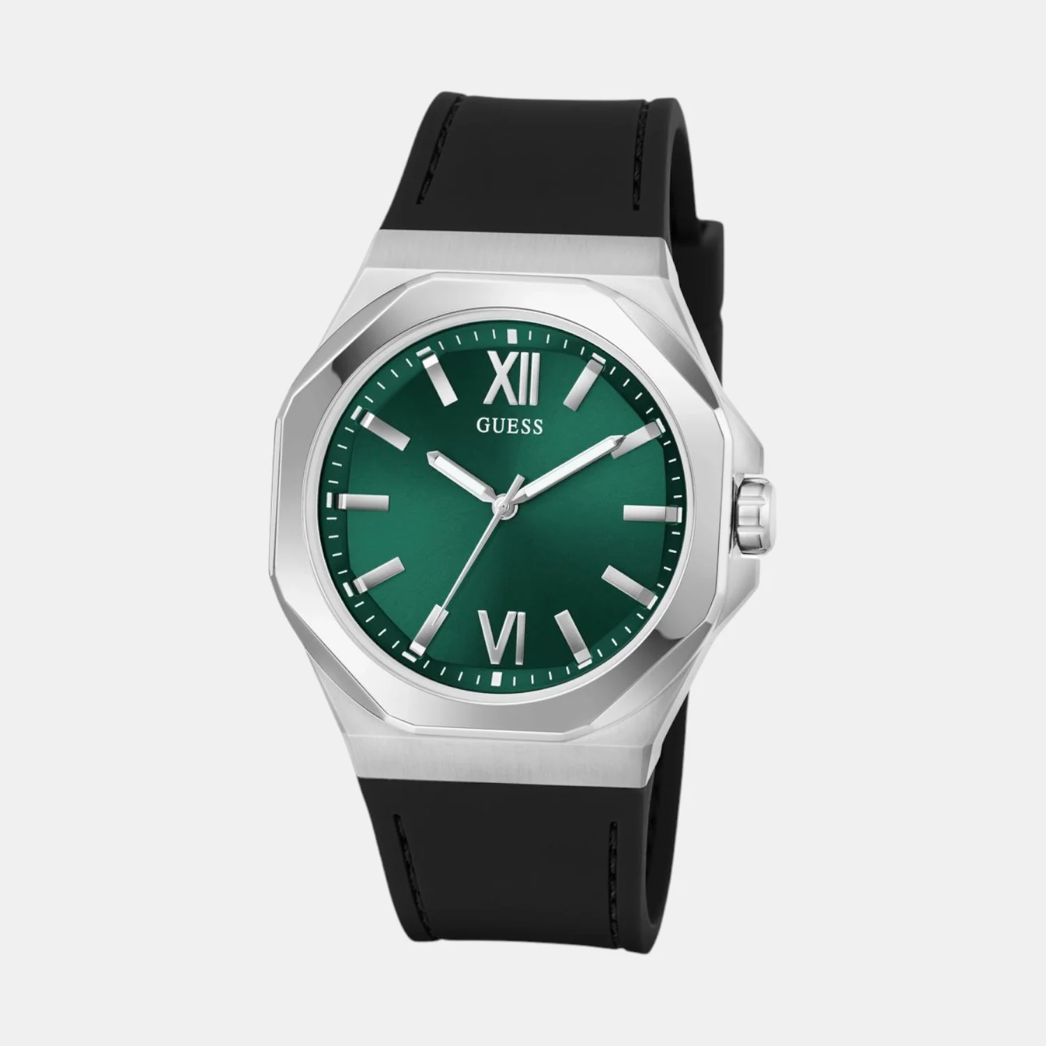 Guess Dress Men Quartz Green Dial Analog Silicone Watch GW0850G1 - Image 4