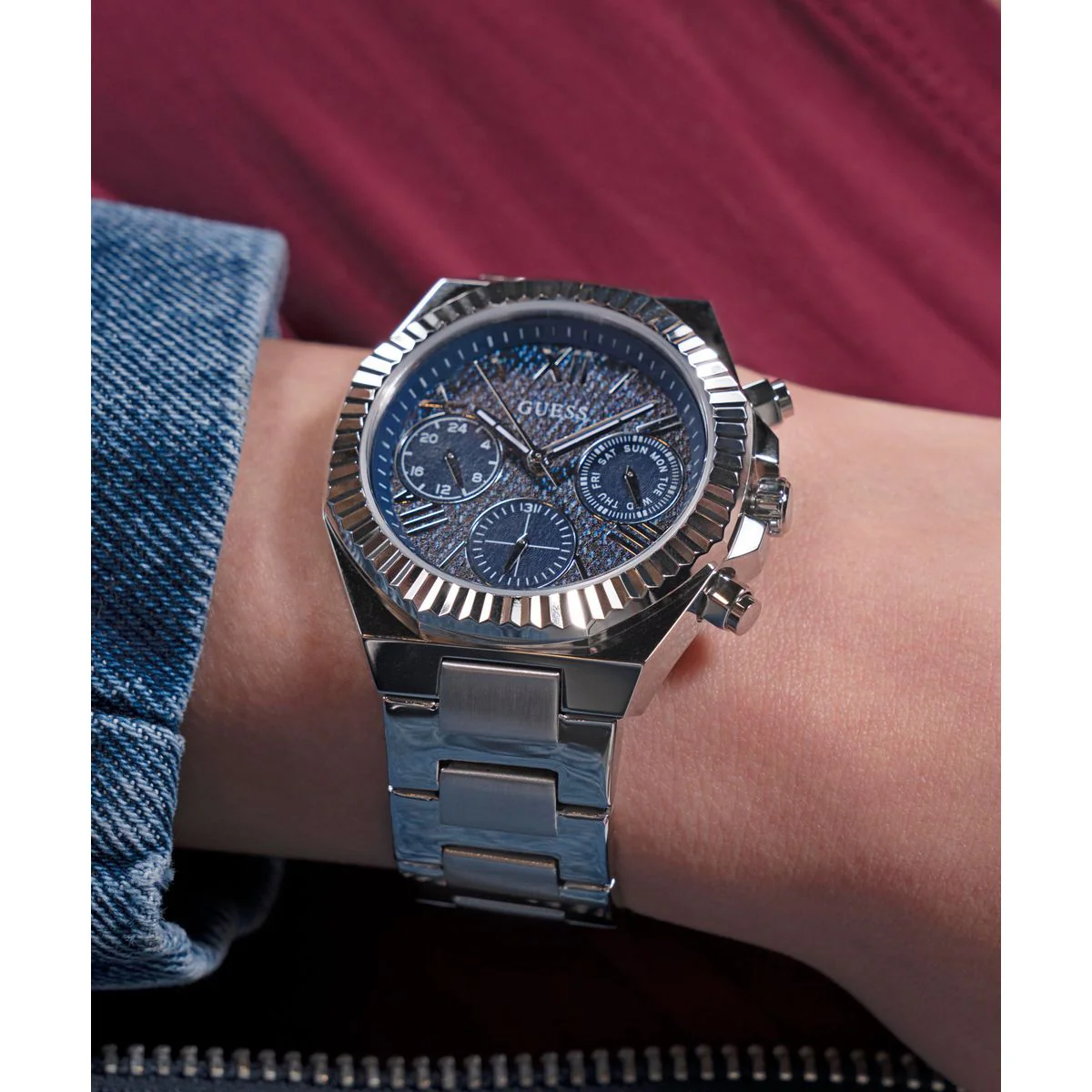 Guess Dress Women Quartz Blue Dial Chronograph Stainless Steel Watch GW0769L1 - Image 7