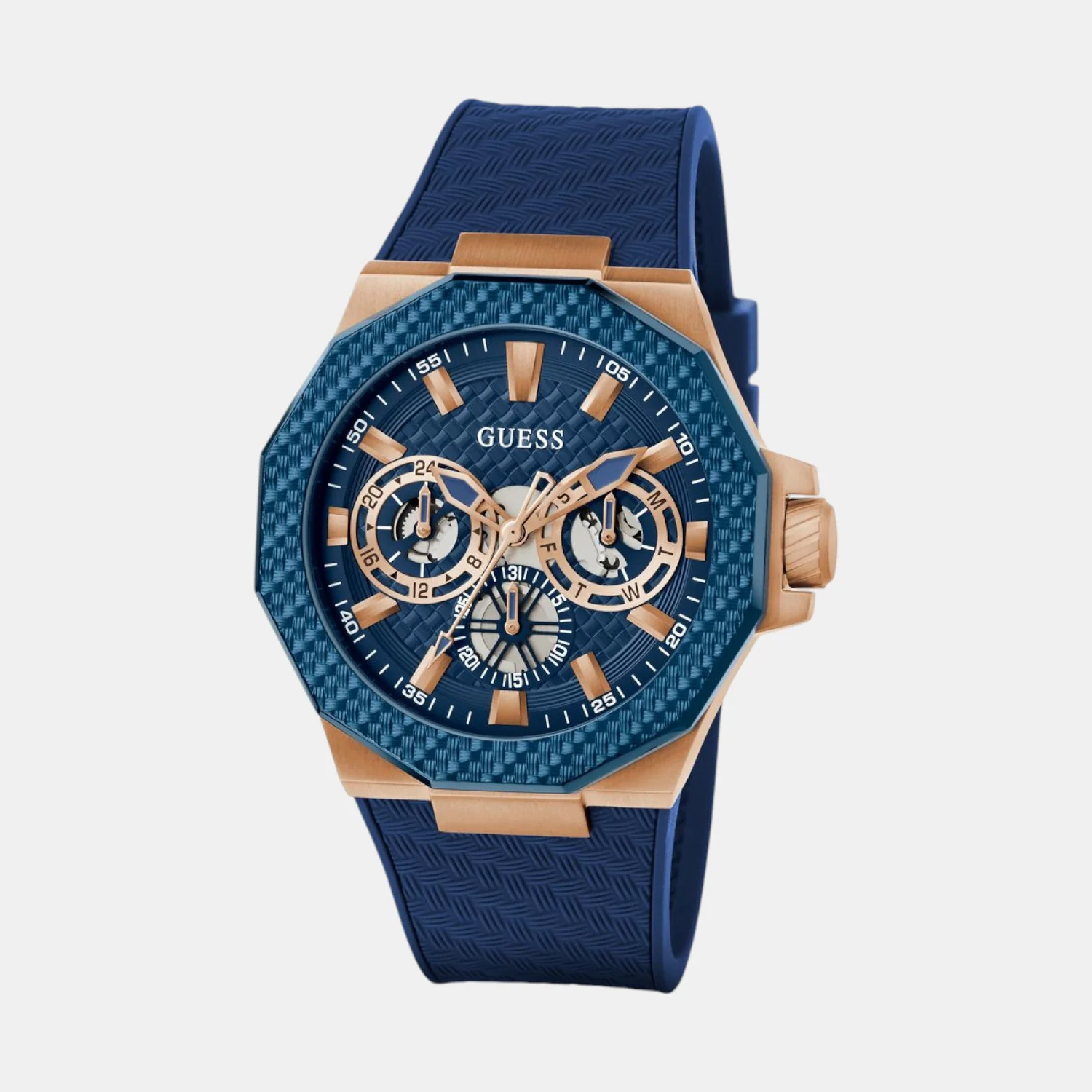 Guess Sport Men Quartz Blue Dial Multi-Function Silicone Watch GW0853G3 - Image 3