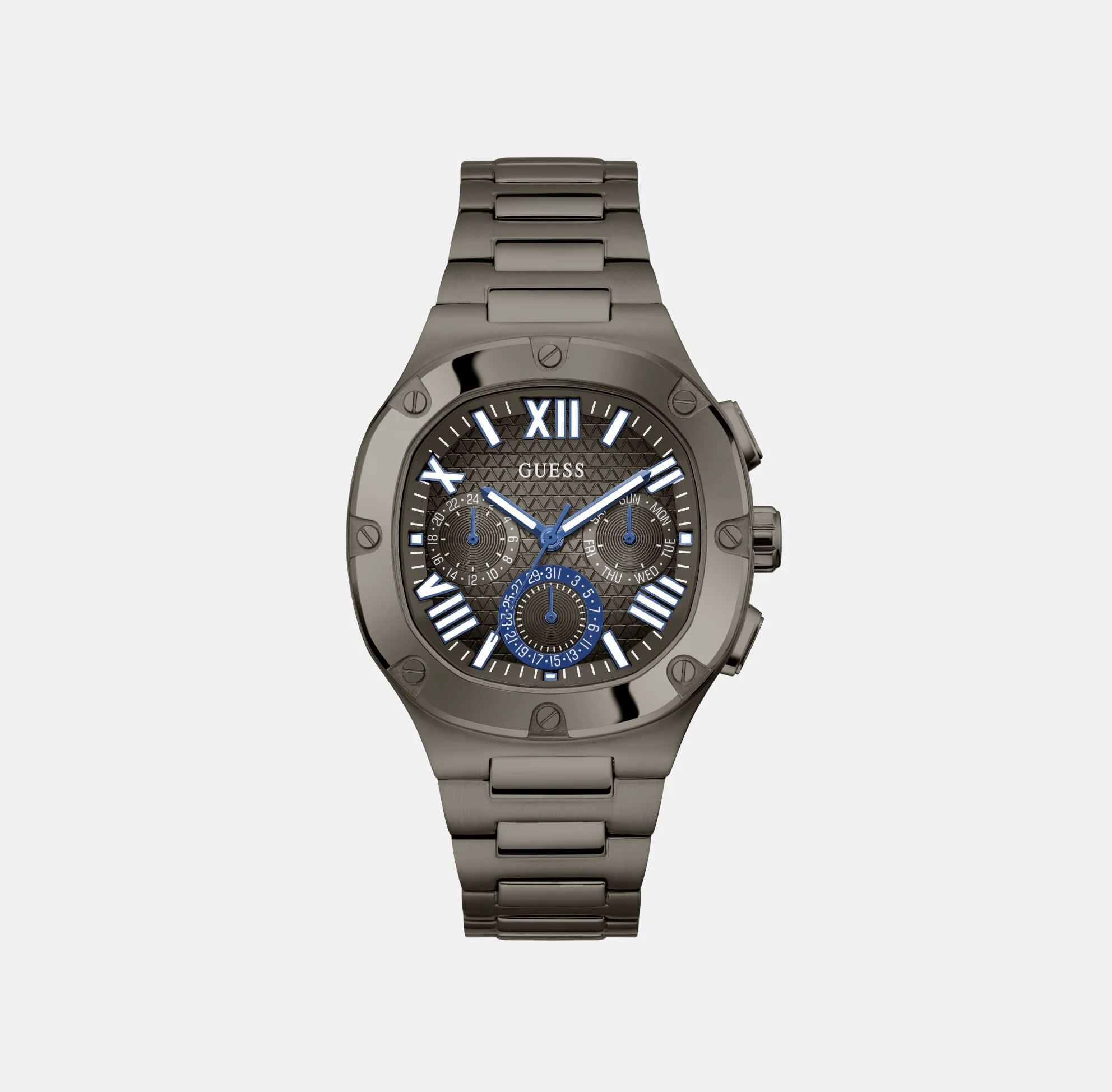 Headline Men Quartz Gunmetal Dial Chronograph Stainless Steel Watch GW0572G5 - Image 2