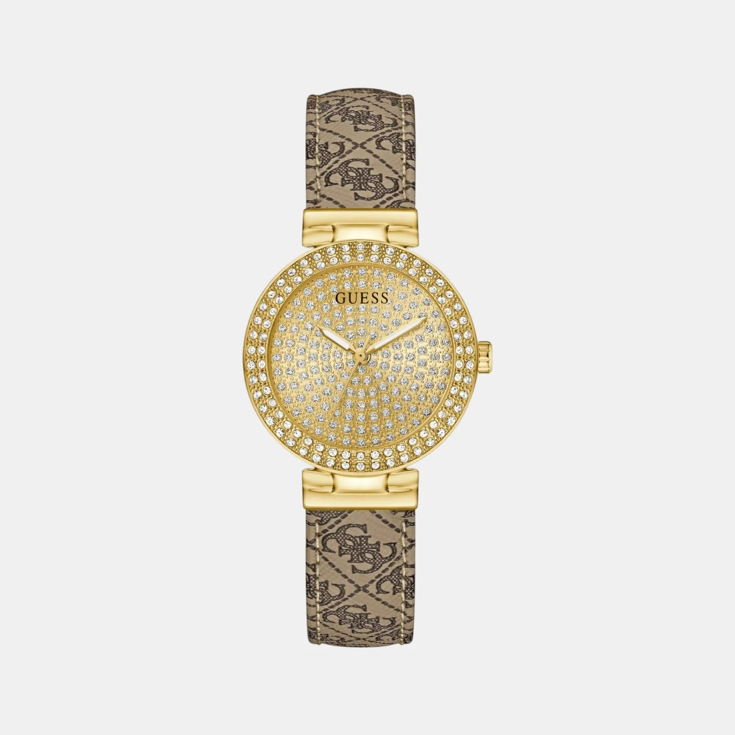 Ivy Women Quartz Champagne Dial Analog Leather Watch GW0943L2
