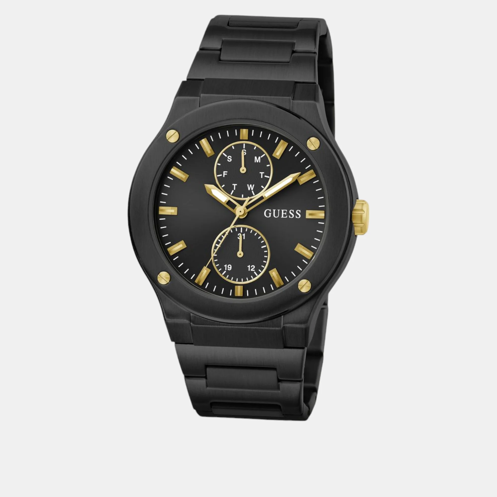 Jet Men Quartz Black Dial Multi-Function Stainless Steel Watch GW0795G3 - Image 3