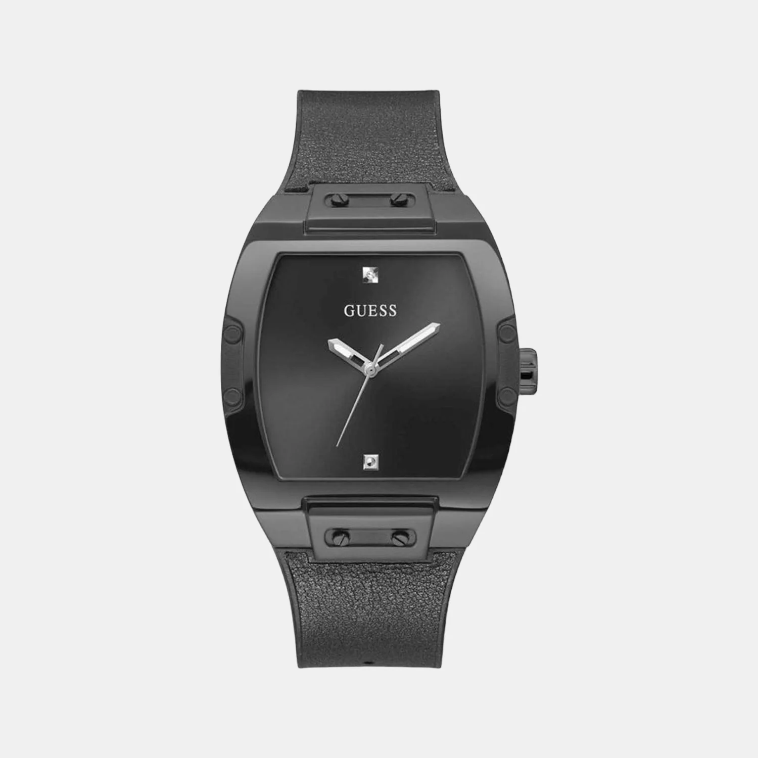 Men Quartz Black Dial Analog Leather Watch GW0386G1