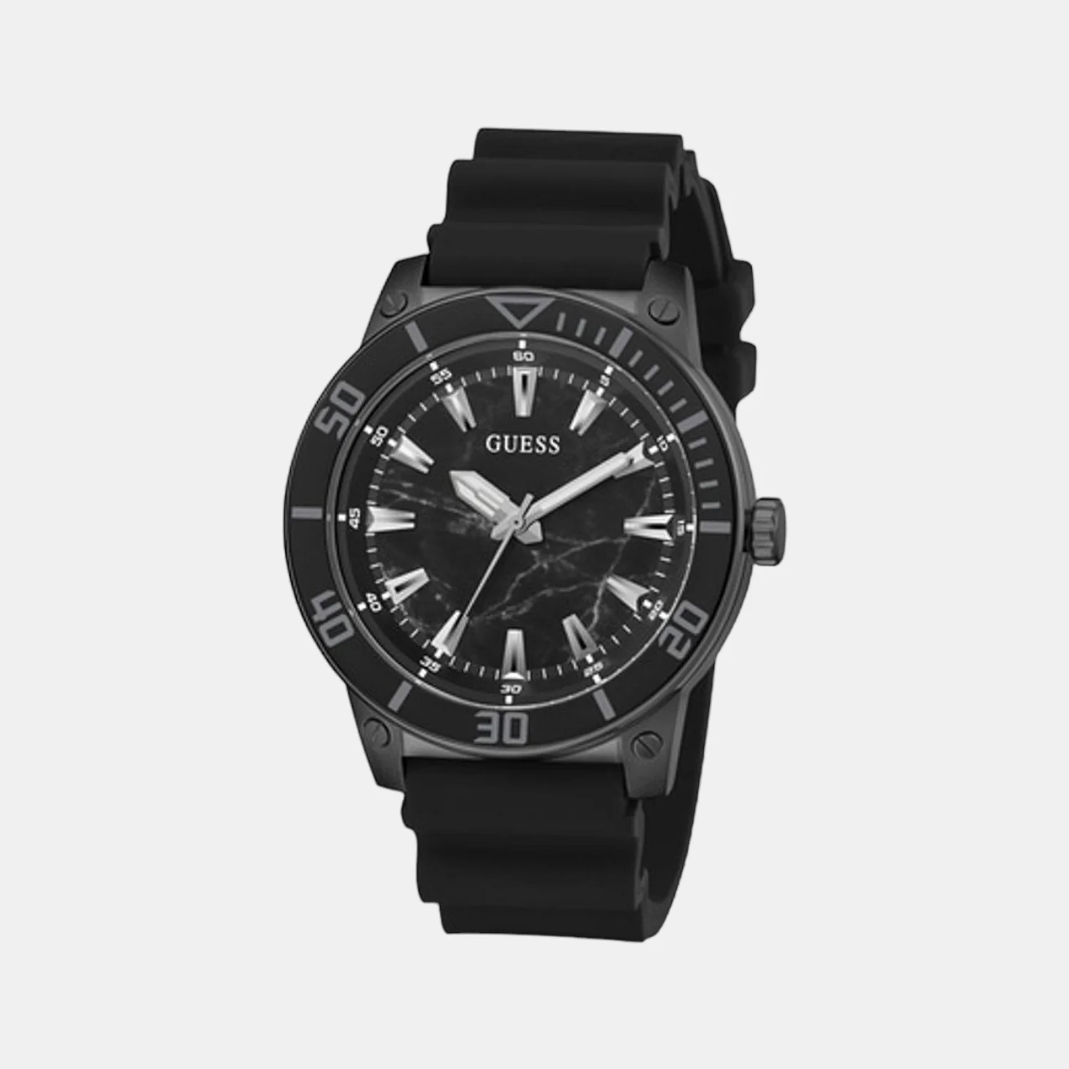 Men Quartz Black Dial Analog Leather Watch GW0420G3