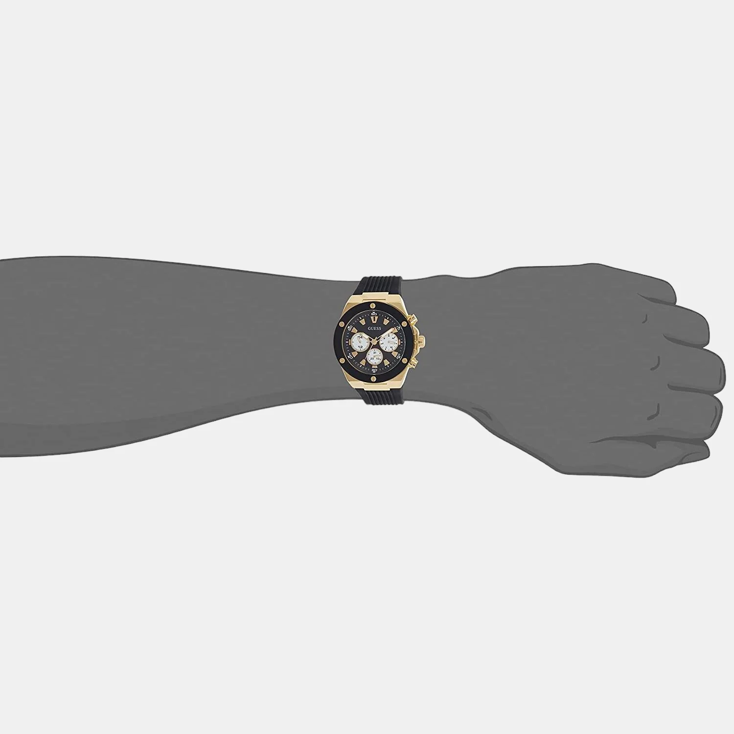 Men Quartz Black Dial Chronograph Silicone Watch GW0057G1 - Image 4