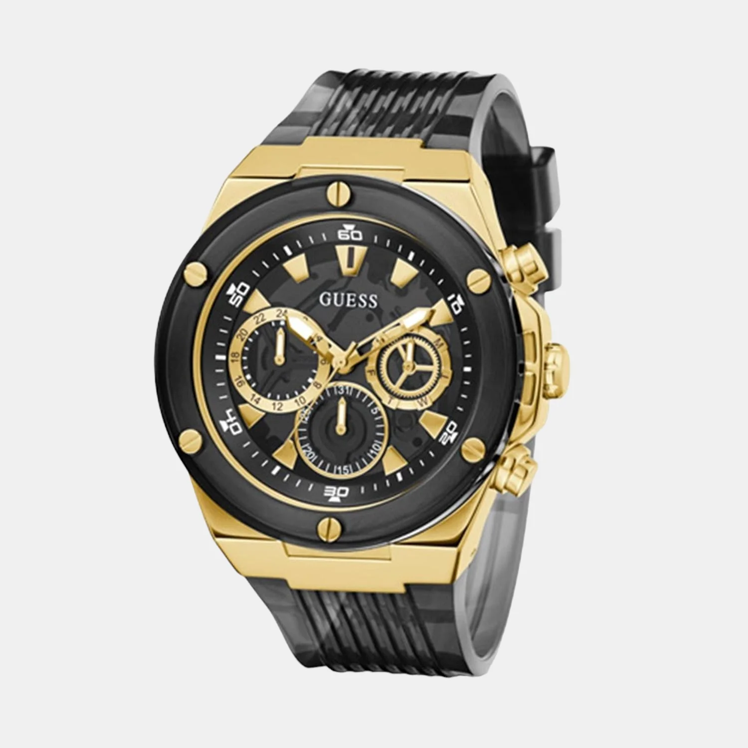 Men Quartz Black Dial Chronograph Silicone Watch GW0425G1 - Image 2