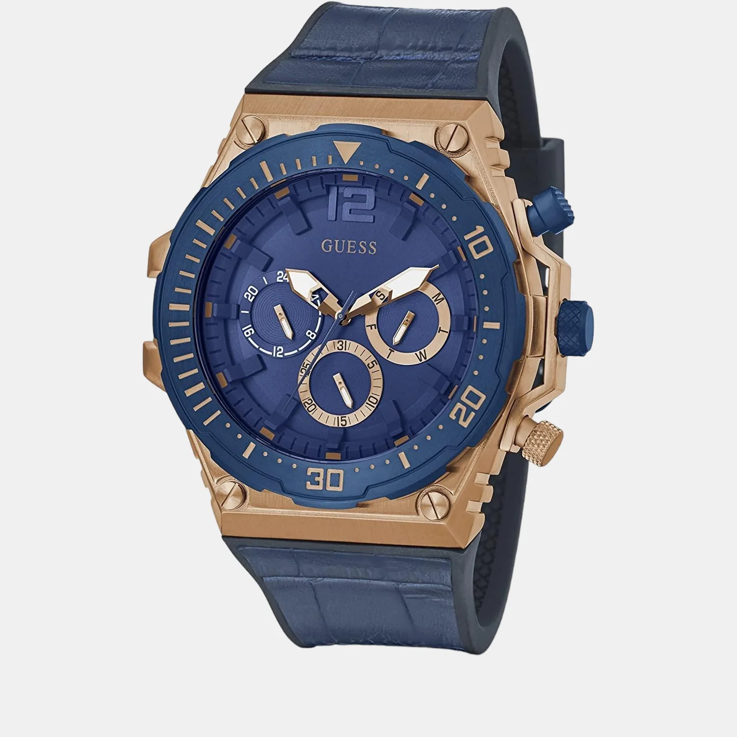 Men Quartz Blue Dial Chronograph Leather Watch GW0326G1 - Image 4