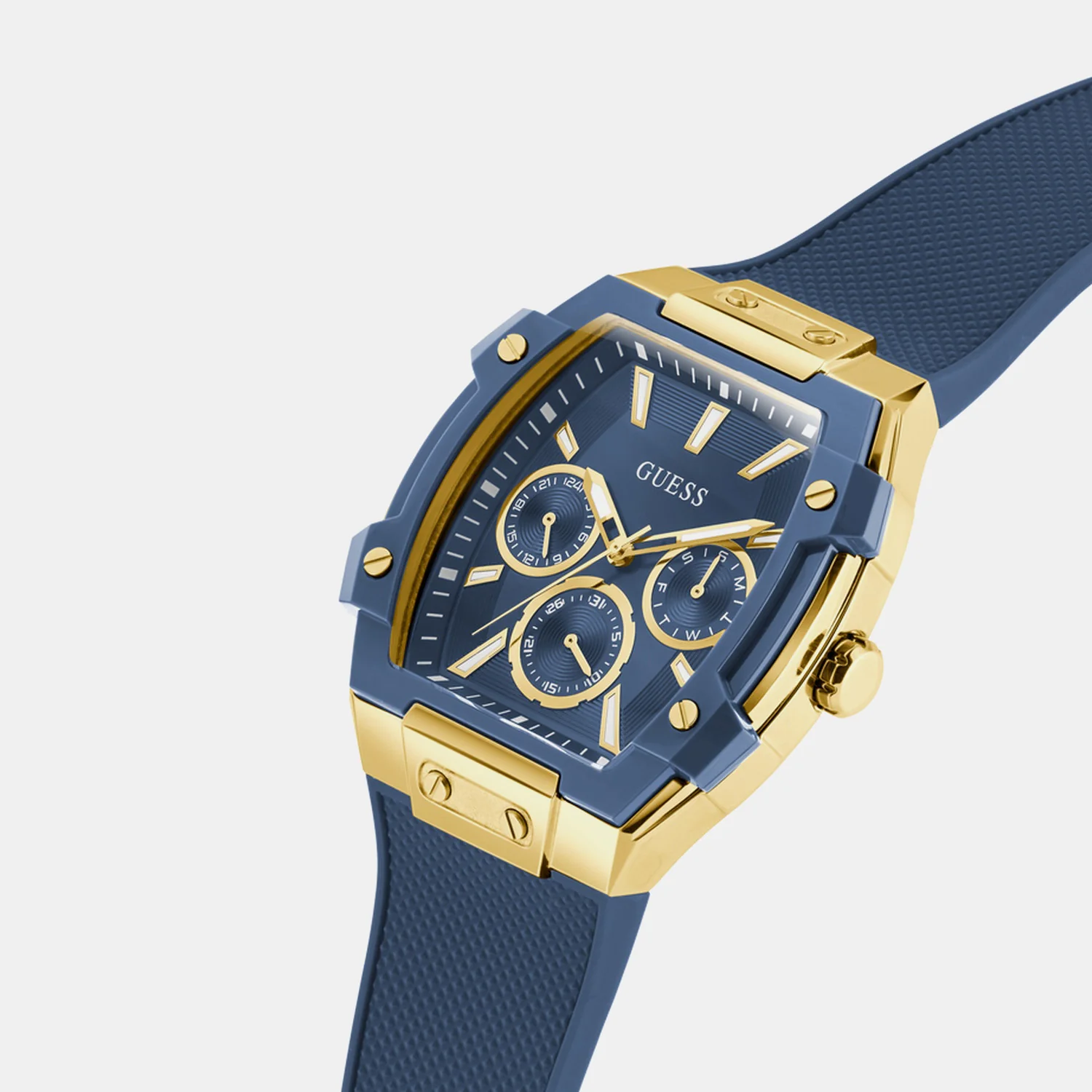 Men Quartz Blue Dial Multi-function Silicone Watch GW0956G5 - Image 2