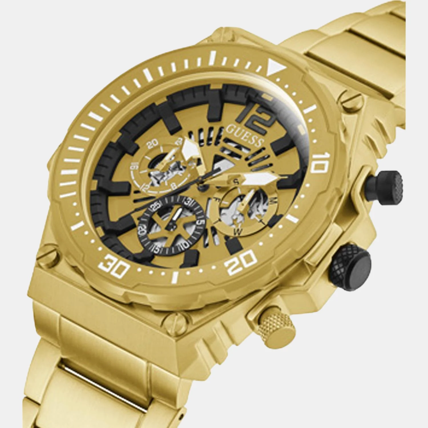 Men Quartz Gold Dial Chronograph Stainless Steel Watch GW0324G2 - Image 4